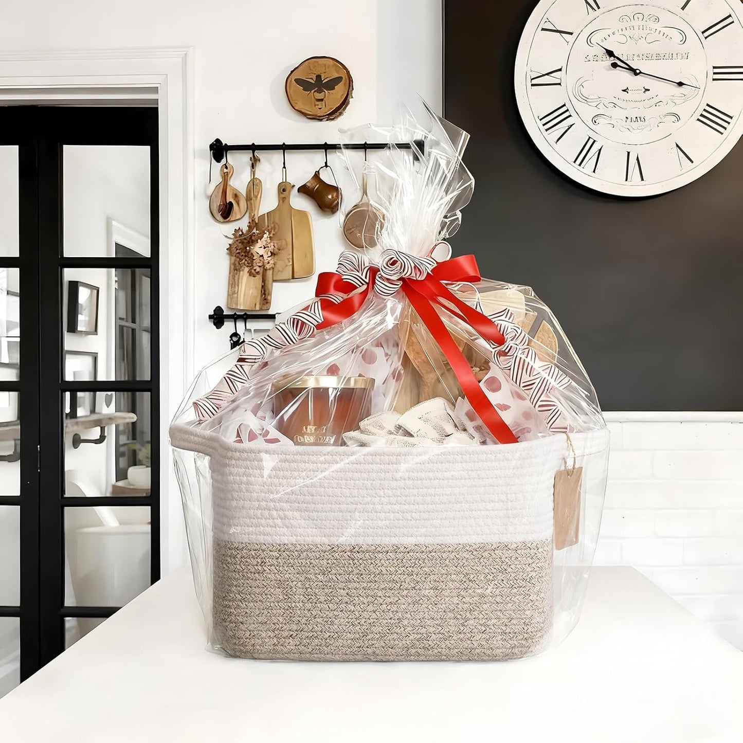 Woven Storage Basket / Light Brown / 13"L x 10"W x 9"H / 13 x 10 x 9