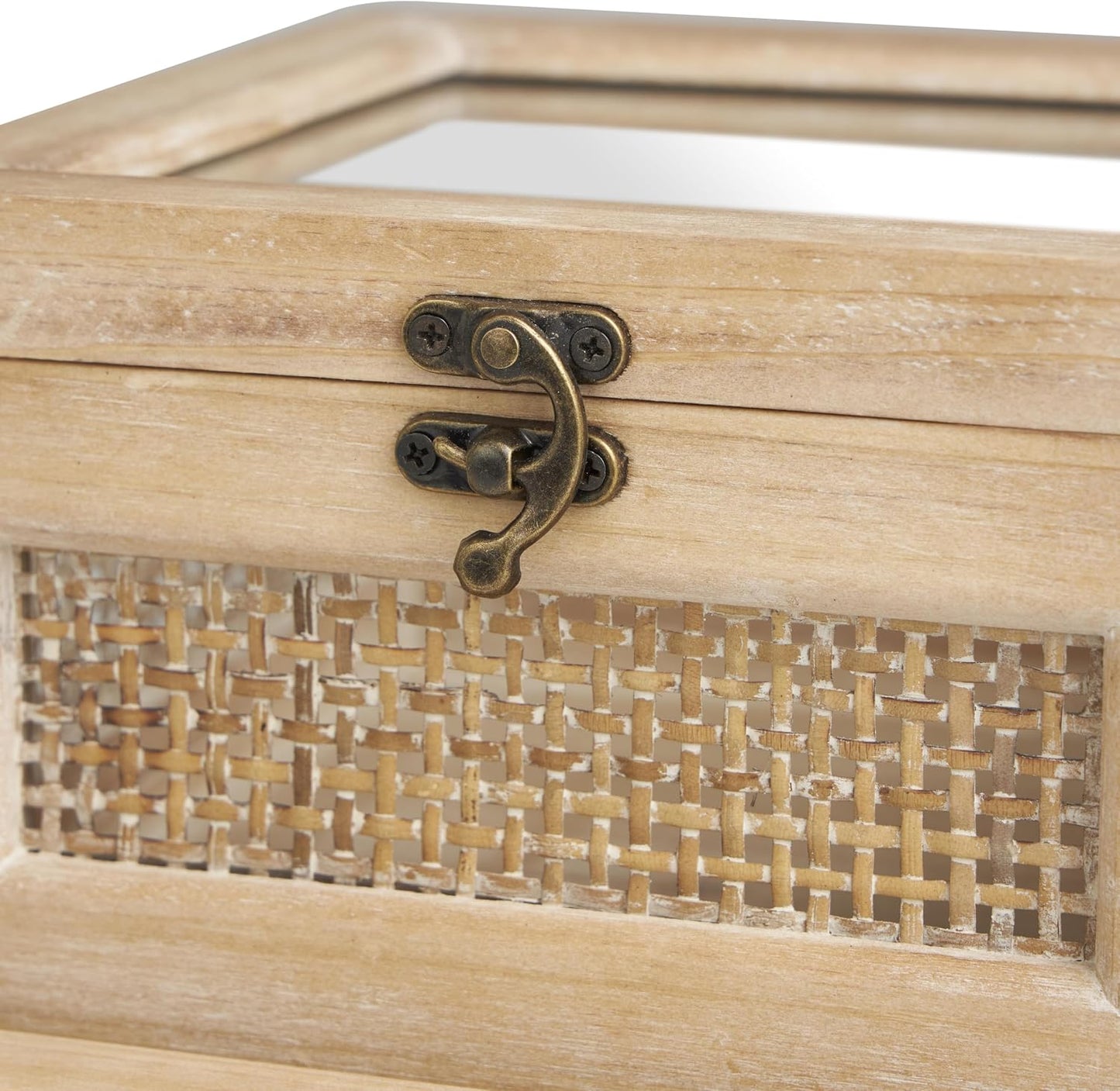 Rattan Side Panels and Hook Closures / 9", 7"W / Bronze