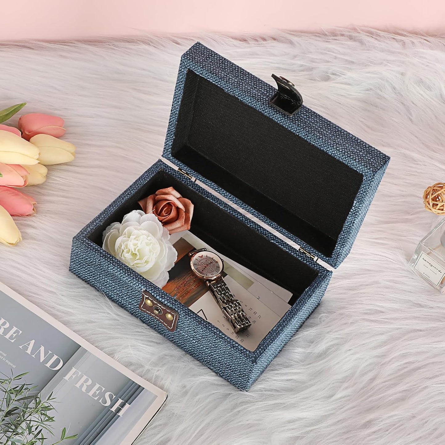 Wooden Decorative Box / Small / Blue