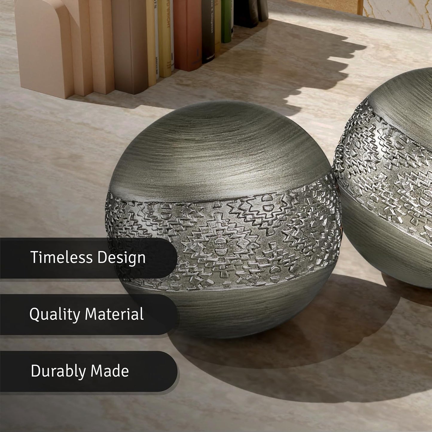 Decorative Balls for Bowls and Vases / Silver / Set of 3