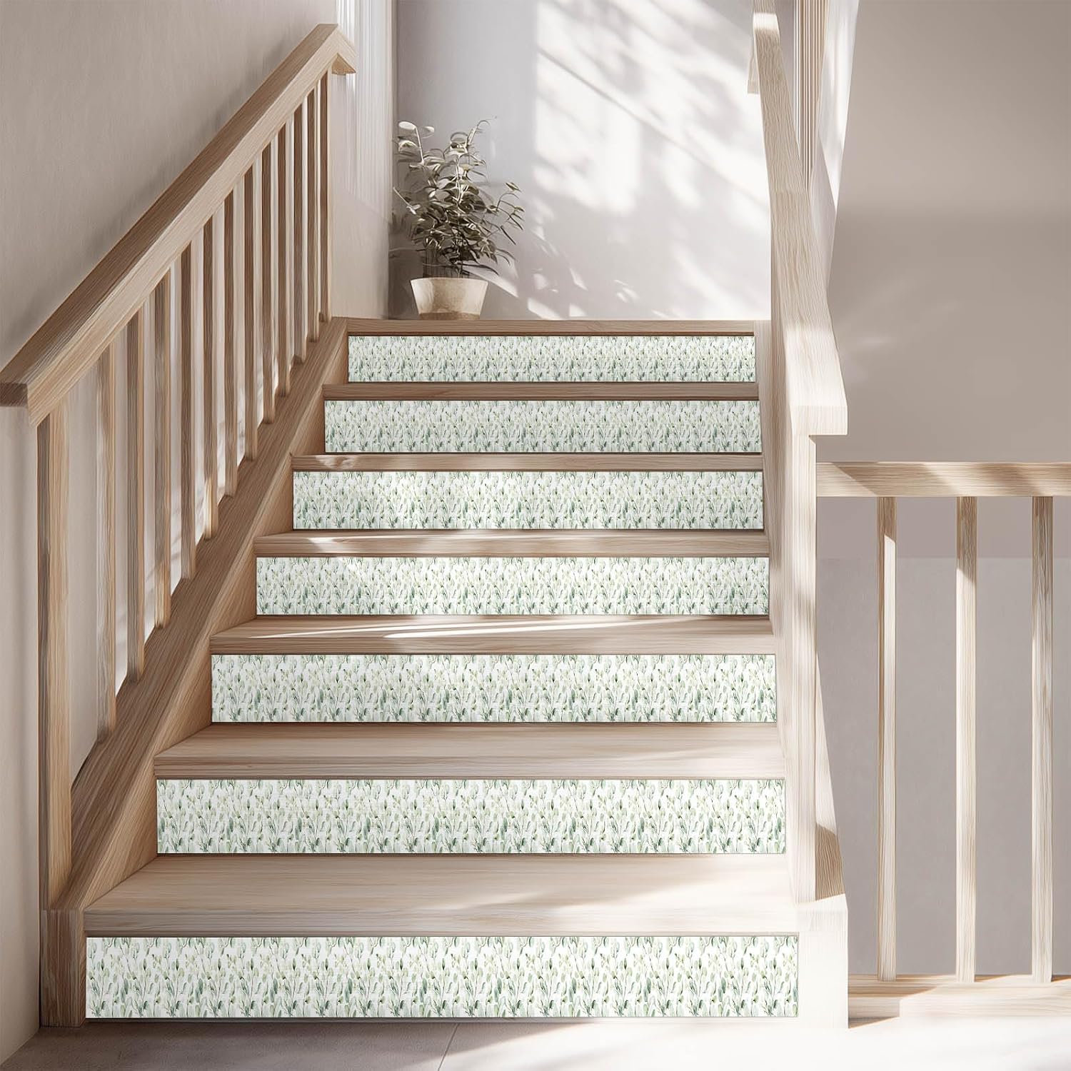 Wallpaper Border Peel and Stick / Eucalyptus Leaves / Green / 4 x 196