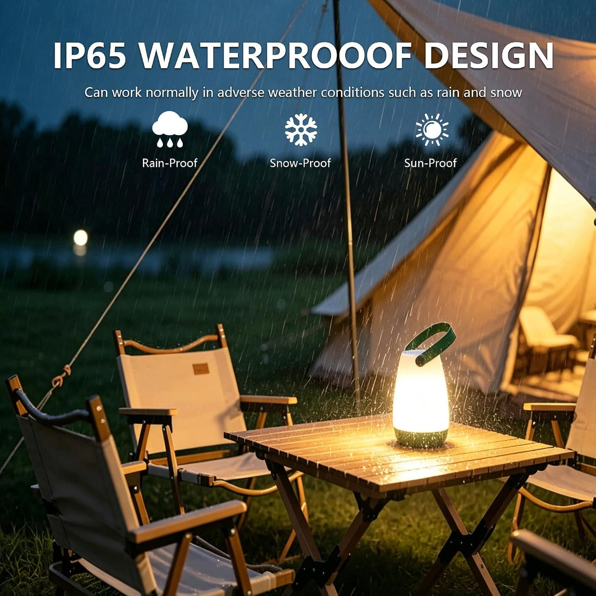 2-Pack Rechargeable Outdoor Table lamp with Handle,RGB and Remote | IP44 Waterproof,PC Material, Portable outdoor table