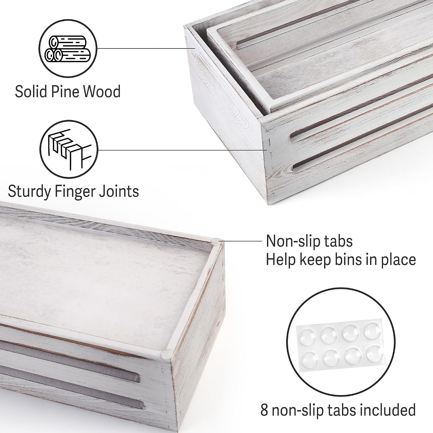 Wooden Toilet Paper Holder / White / Set of 2