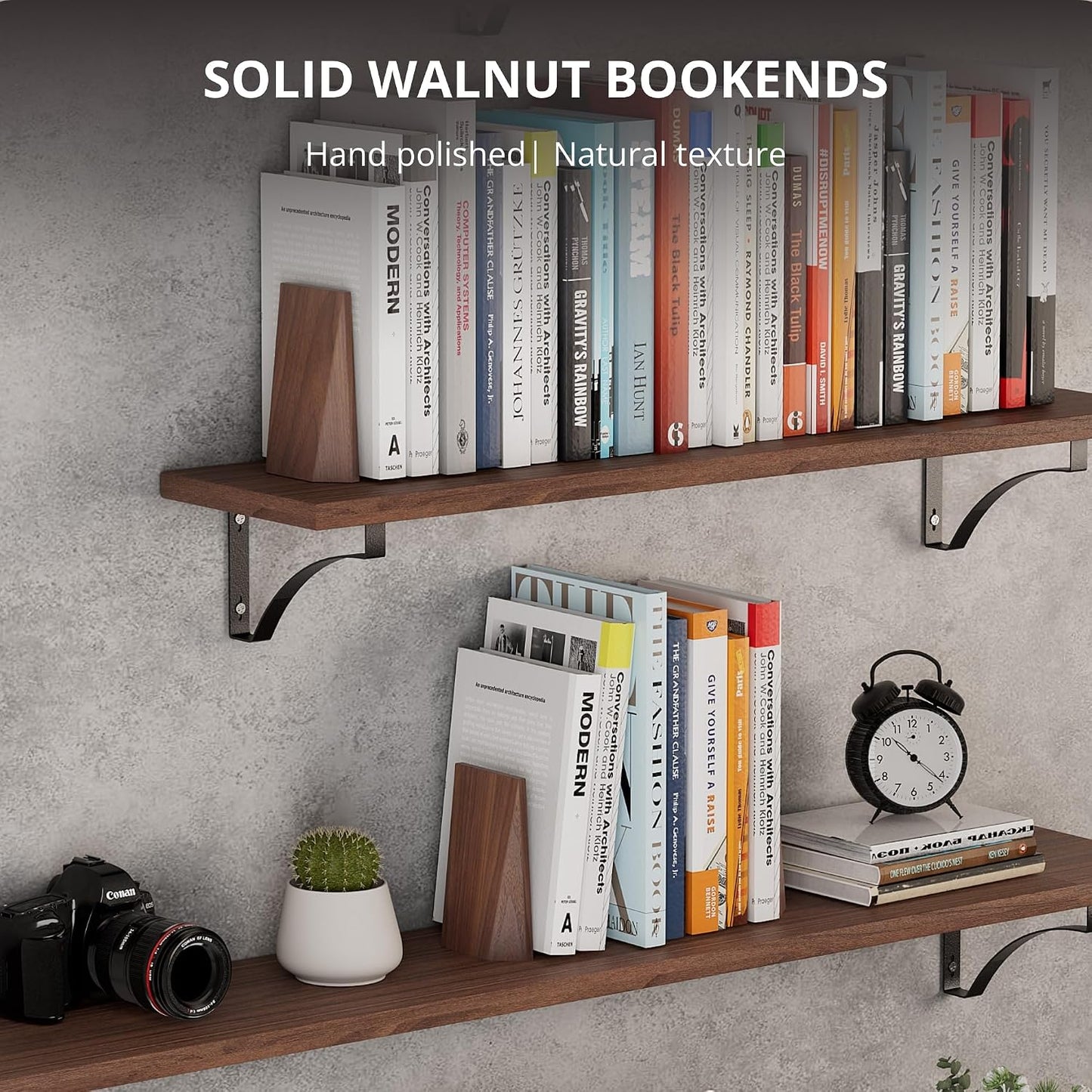 Handmade Wooden Bookends for Heavy Books