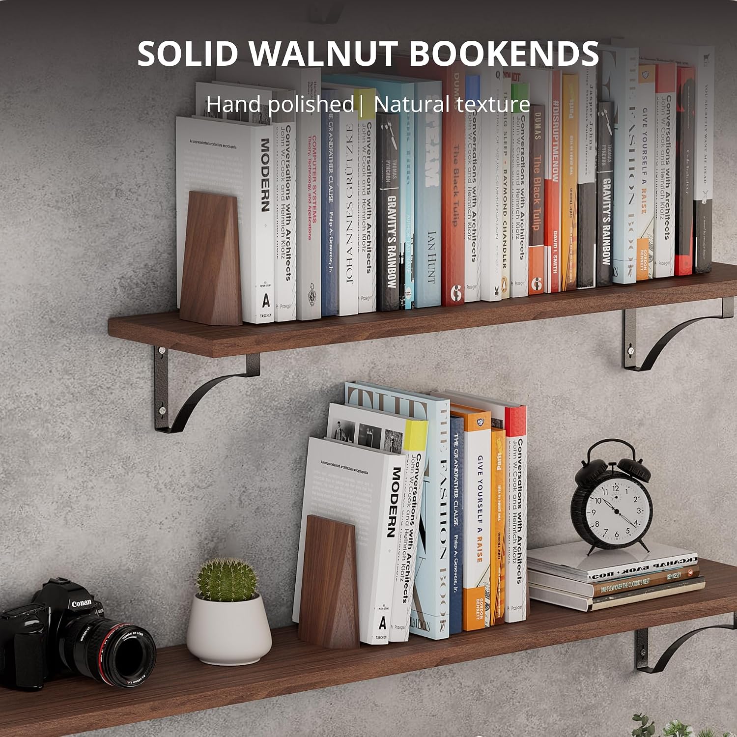 Handmade Wooden Bookends for Heavy Books