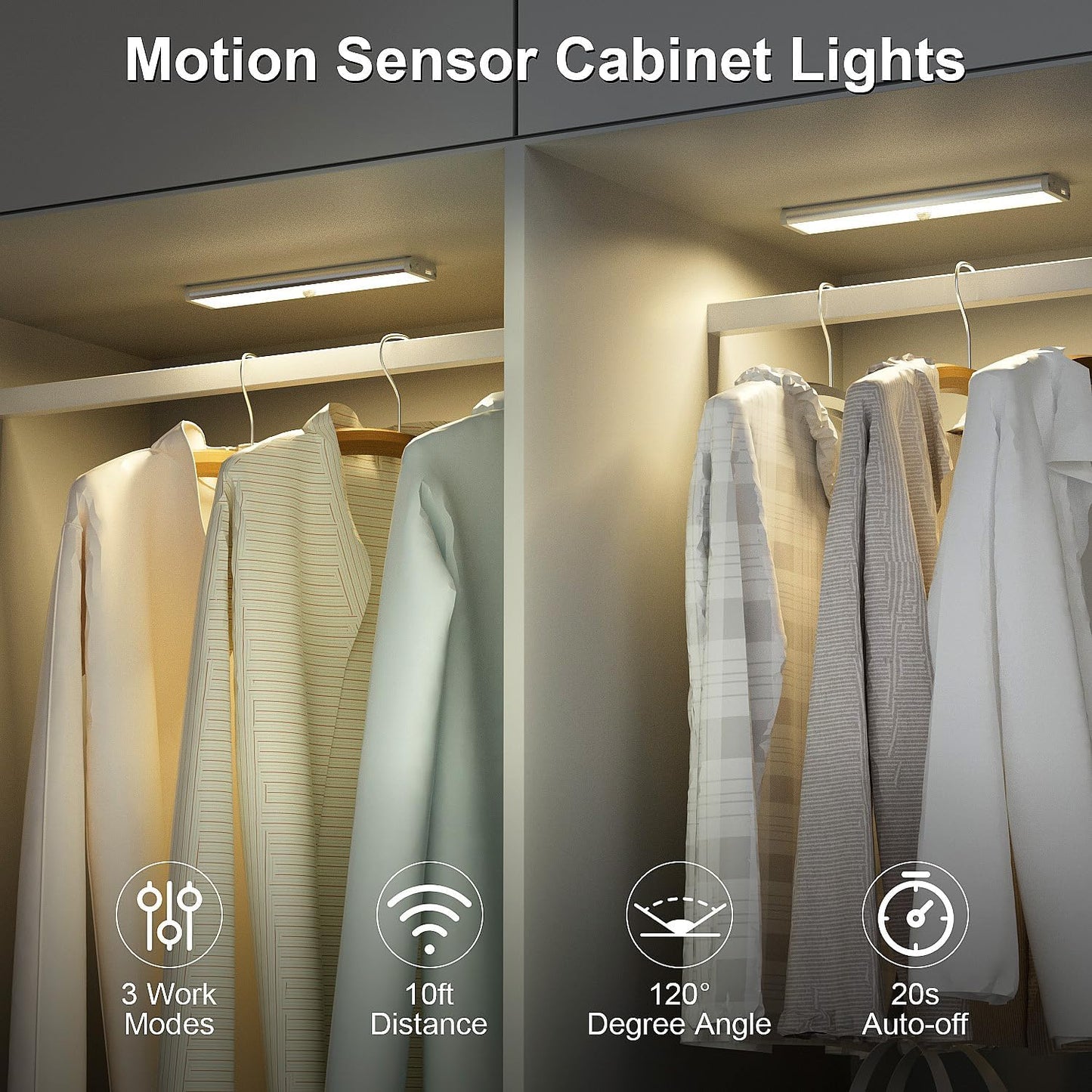 Under Cabinet Lighting ,15 Colors Motion Sensor Light Indoor Night Lights with Remote,58LED RGB Under Cabinet Lights