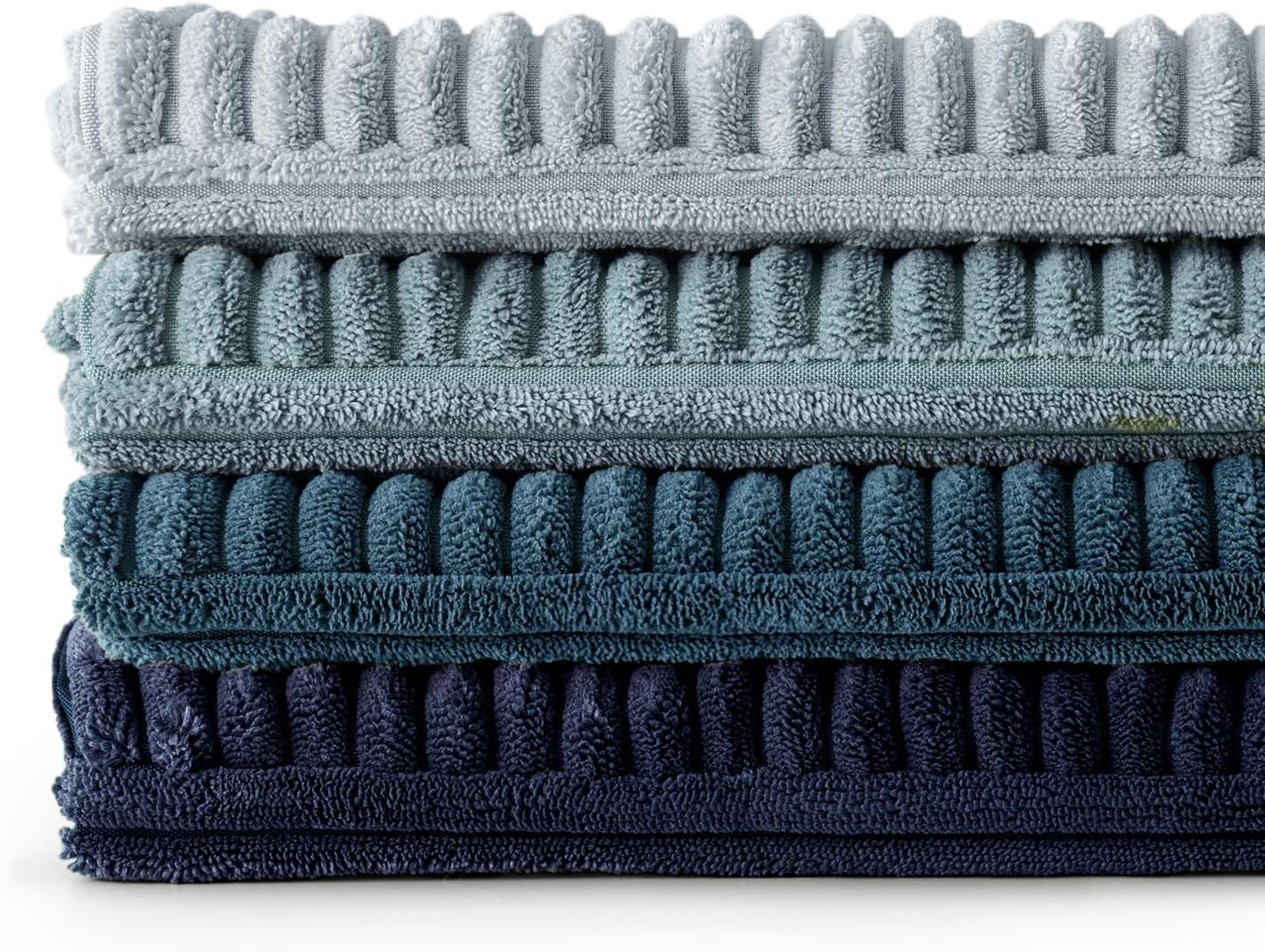 Dusty Blue Navy Farmhouse Throw Pillow Covers Boho Patchwork / 18 x 18 / Dark Blue / Set of 4