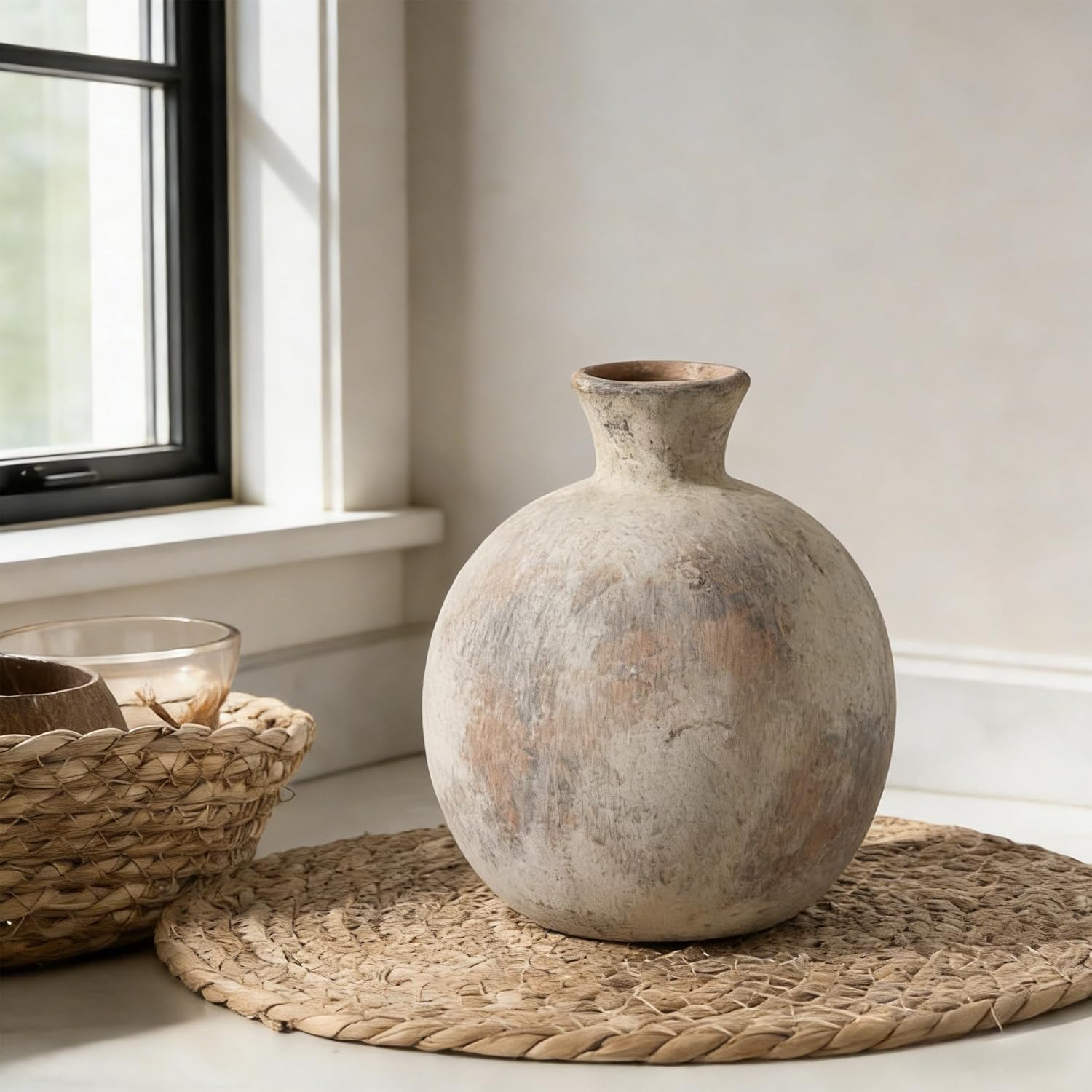6.38" Ceramic Vase / Natural Brown- 6.38