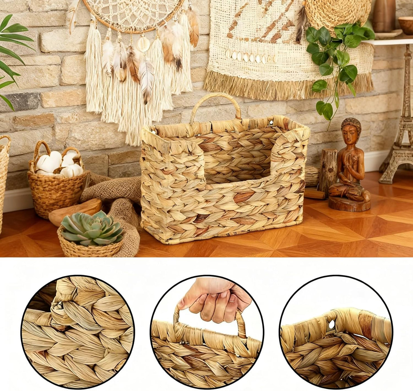 in Woven Hanging Magazine Baskets / 11.8 x 4.3 x 9.8