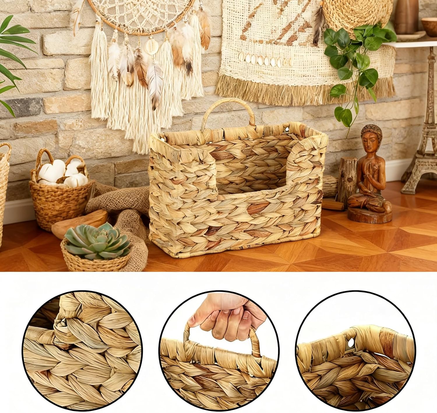 in Woven Hanging Magazine Baskets / 11.8 x 4.3 x 9.8