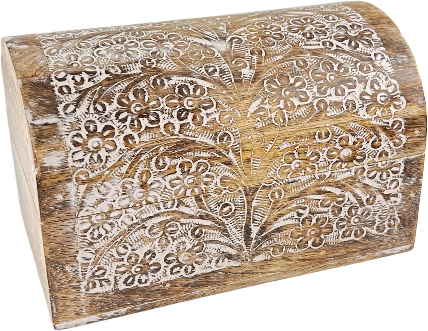 Wooden Semicircular Curved Jewellery Box Design-Trinket Box Ladies-Jewellery Storage / Floral