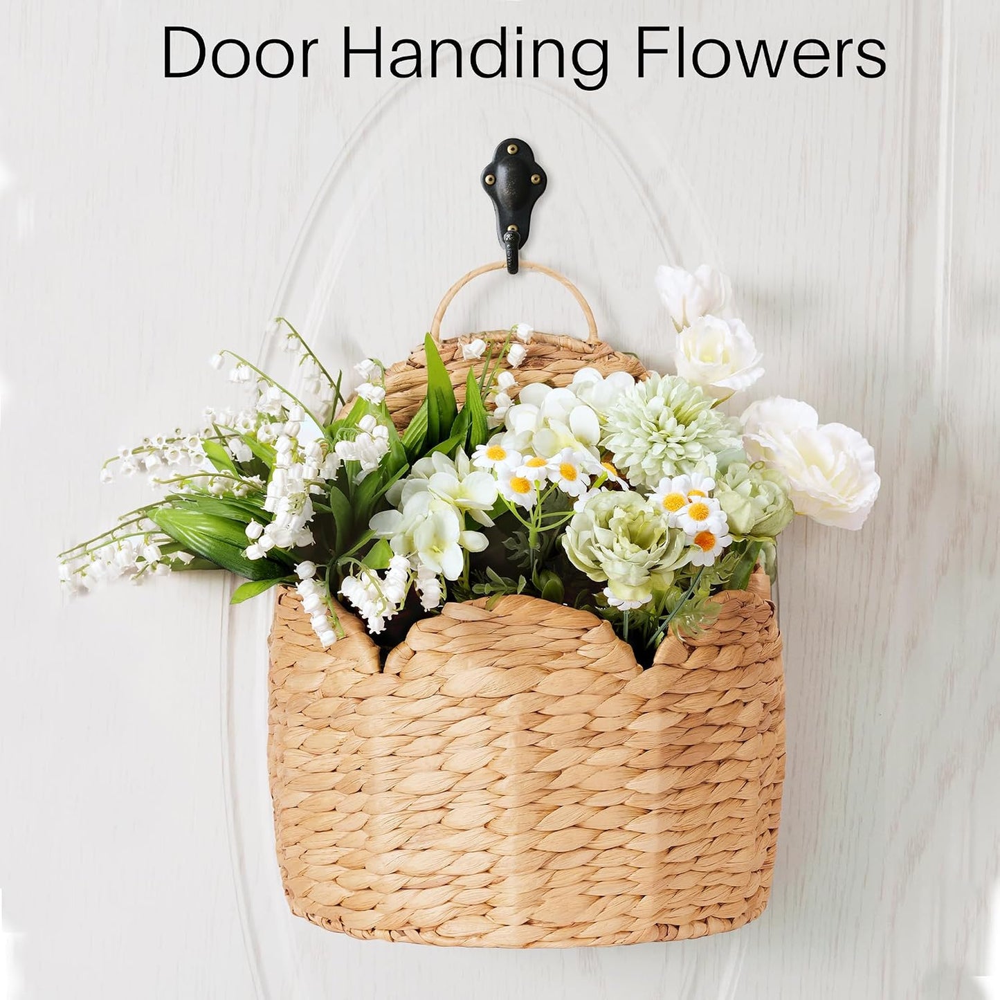 Door Basket Scalloped Hanging Storage Basket / Large