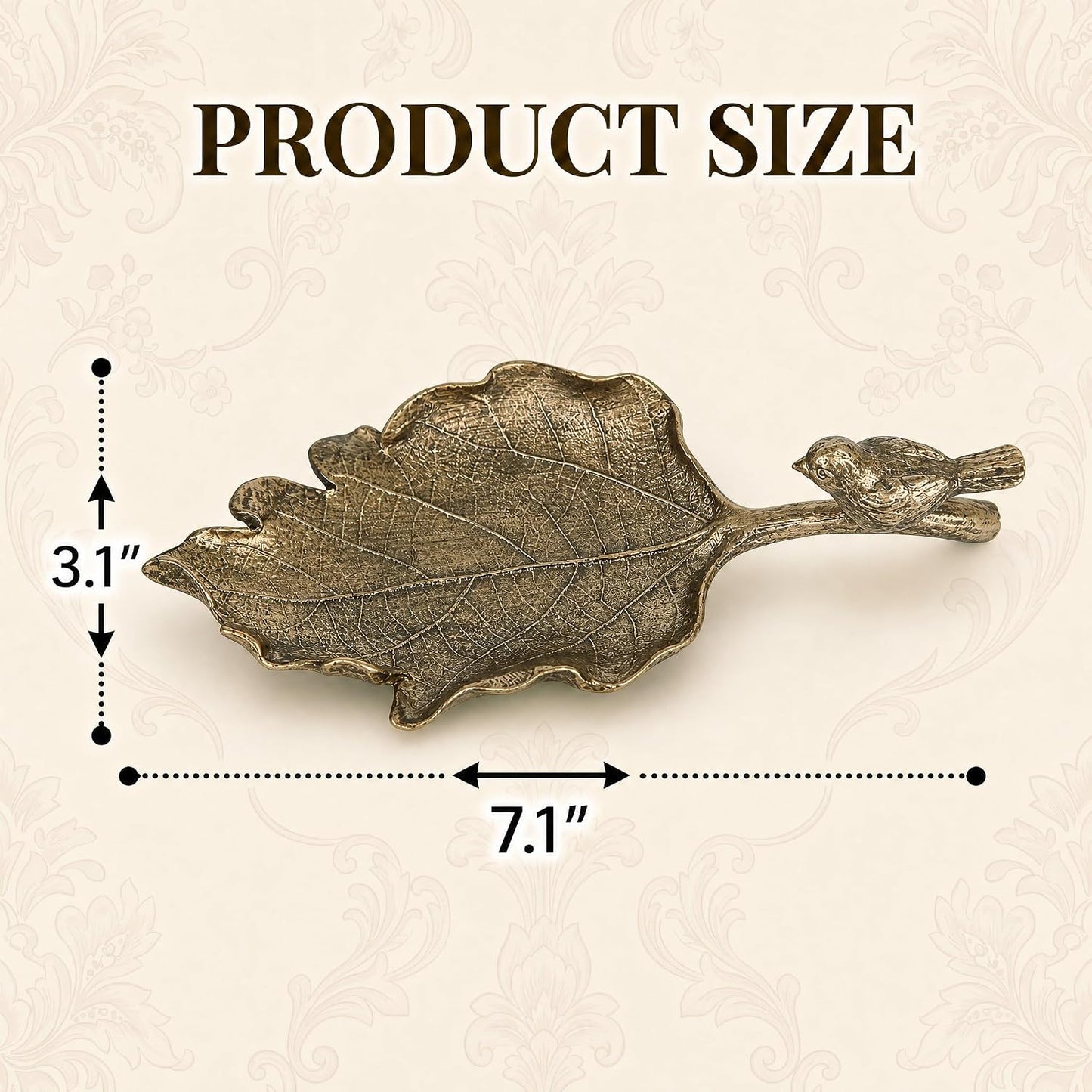 Vintage Leaf Shaped Ring Holder / Bronze