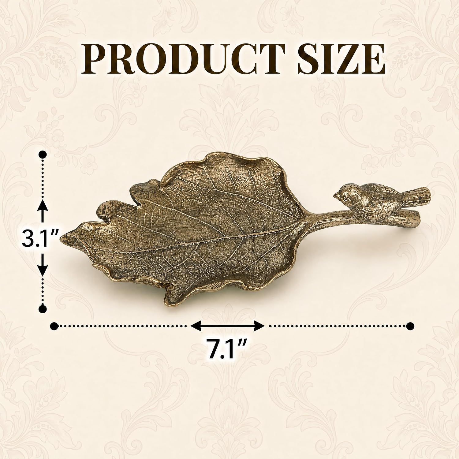 Vintage Leaf Shaped Ring Holder / Bronze
