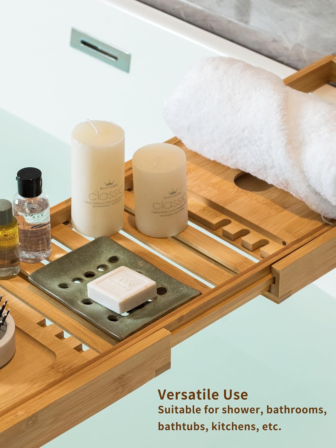 Bar Soap Holder to Lift and Keep Dry / Green / with Drain Holes