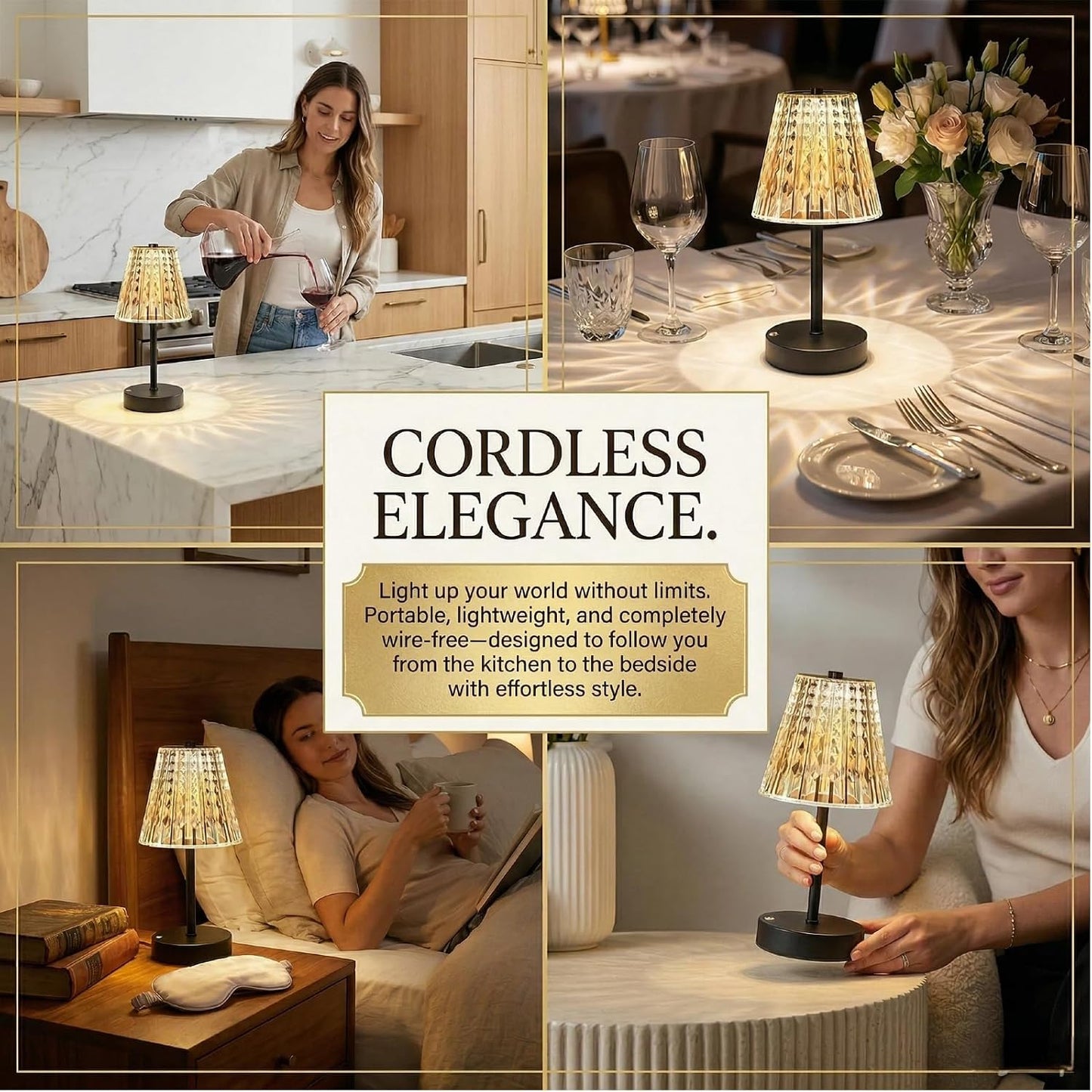 Black Cordless Lamps Rechargeable Set of 2,Small Battery Operated Table Lamp Wireless,Mini Table Lamp for Restaurant