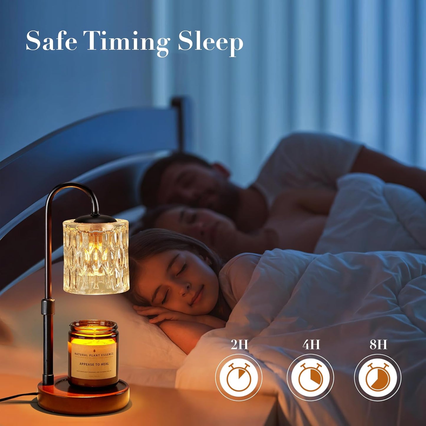 Dimmable Candle Warmer Lamp with Timer, Height Adjustable Electric Candle Wax Warmer, Christmas Birthday Gifts for