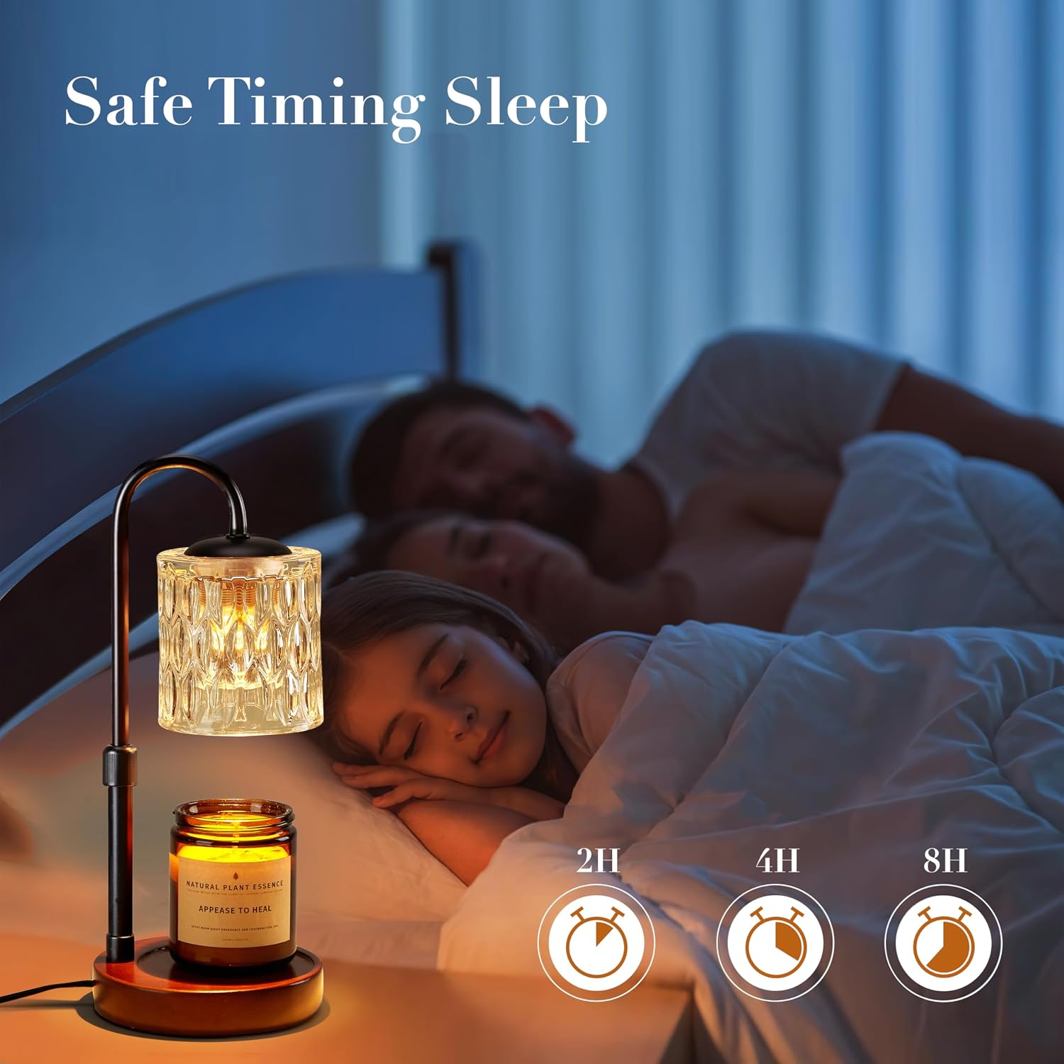 Dimmable Candle Warmer Lamp with Timer, Height Adjustable Electric Candle Wax Warmer, Christmas Birthday Gifts for