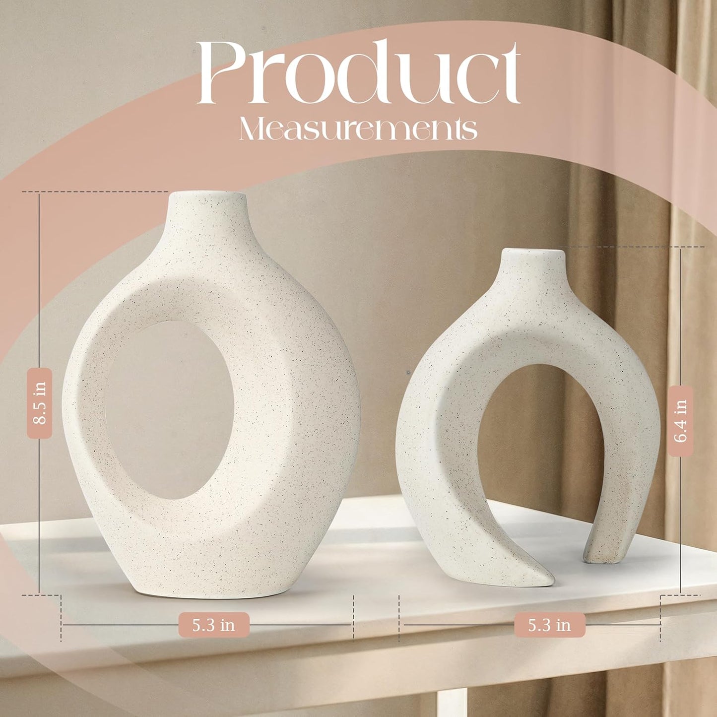 Elegant Donut Style Ceramic Vases / Set of 2