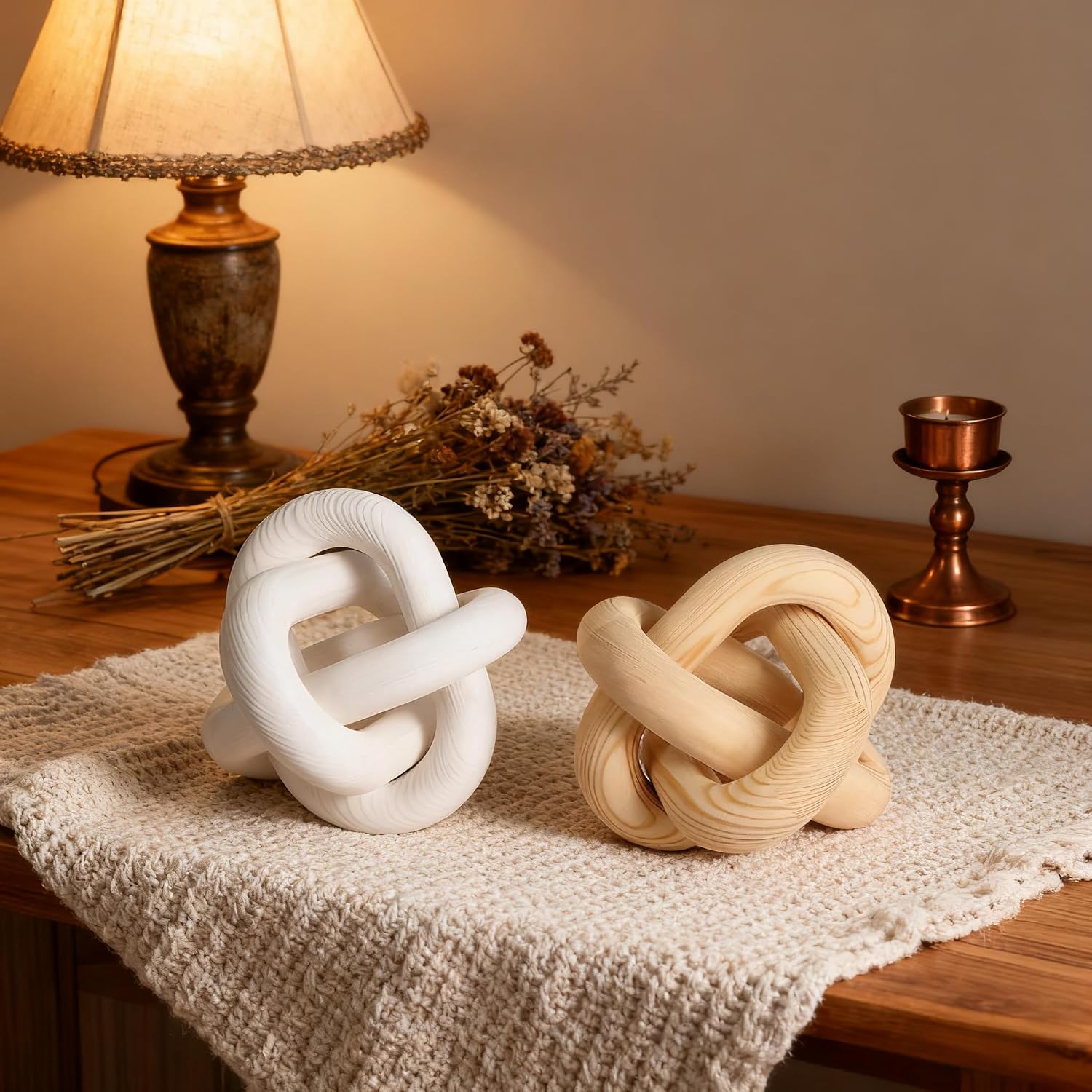 Wood Knot Chain Link Decor / Natural