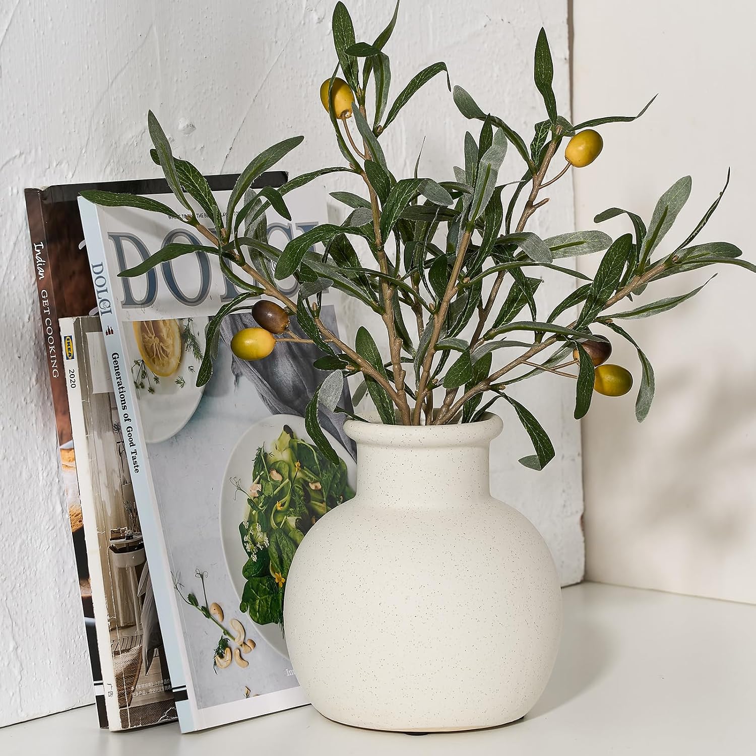 Spotted Ceramic Modern Vase / 18795-white / 5.8 Inch