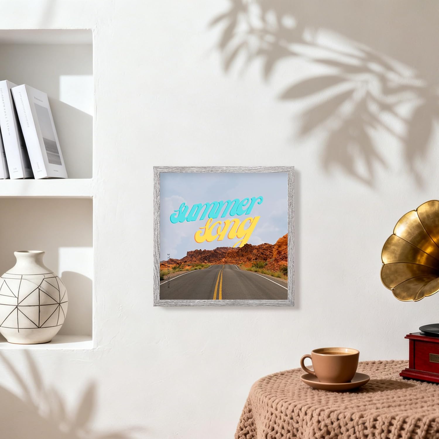 eletecpro Vinyl Record Frame, 12.5x12.5, Grey, 4 Pack | Fits 12x12 LP and Album Cover, Easy Wall Mount, Acrylic Cover