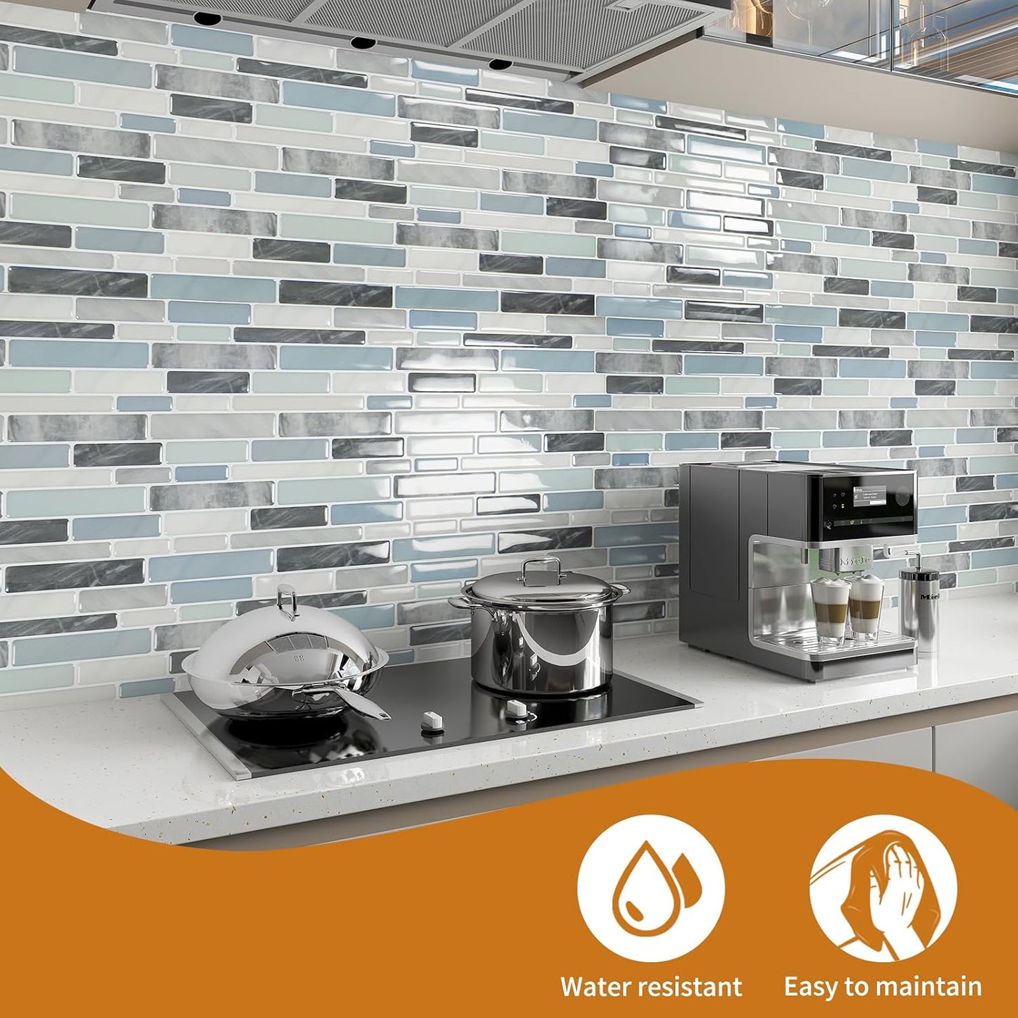 Back Splash Stick On Tiles / Blue