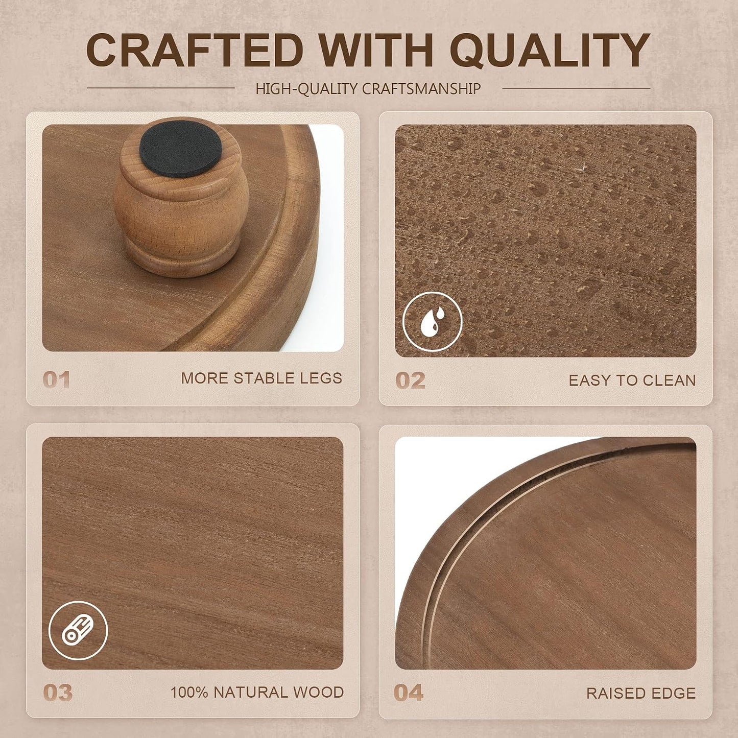 EOSAHR Wood Display Riser: Pedestal Stand for Rustic Kitchen Decor, Brown | 10" Round Display Stand, Soap & Candle
