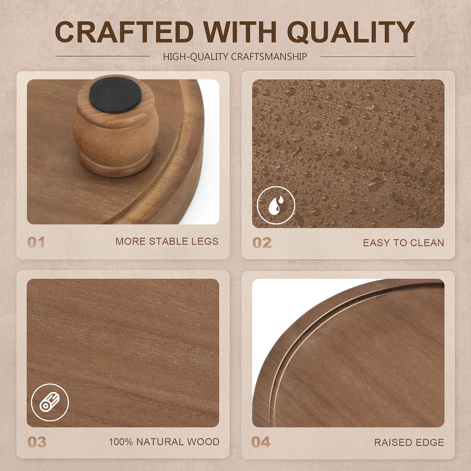 EOSAHR Wood Display Riser: Pedestal Stand for Rustic Kitchen Decor, Brown | 10" Round Display Stand, Soap & Candle