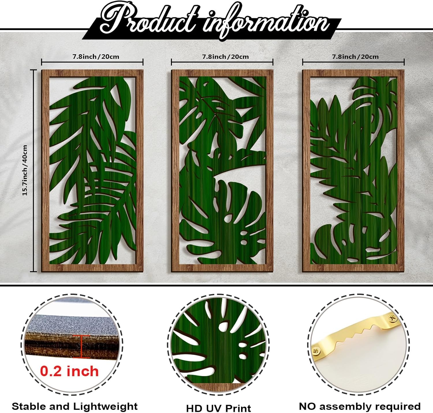Wood Wall Decor / Set of 3