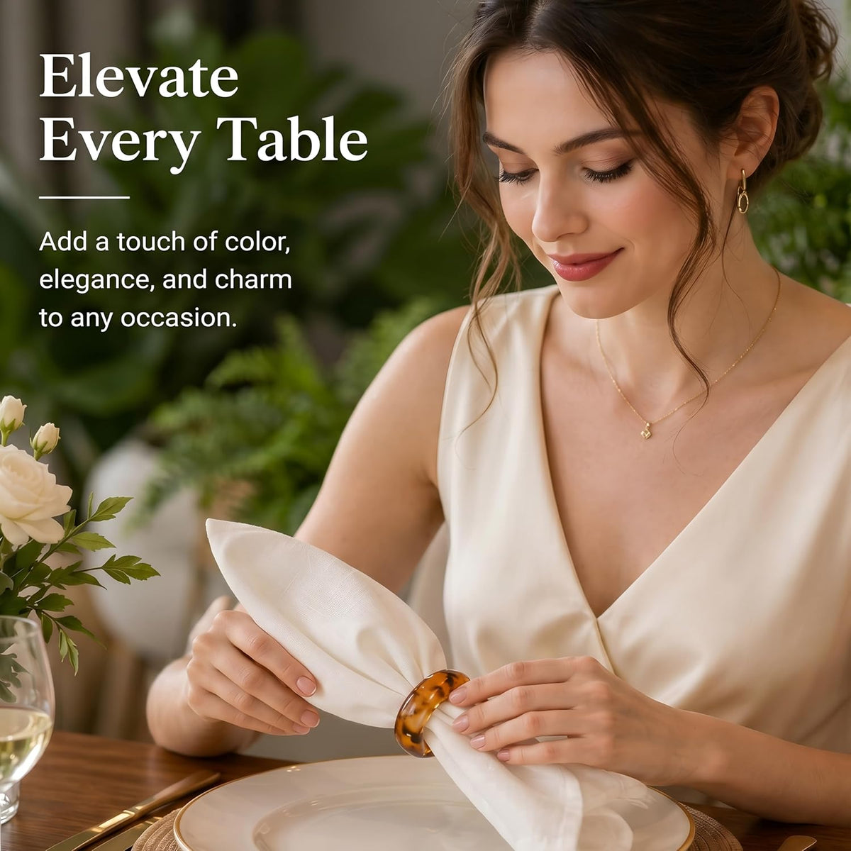Unique Artisan Resin Napkin Rings Set of 36, Luxurious Modern Table Decor, High-End Designer Napkin Holders for