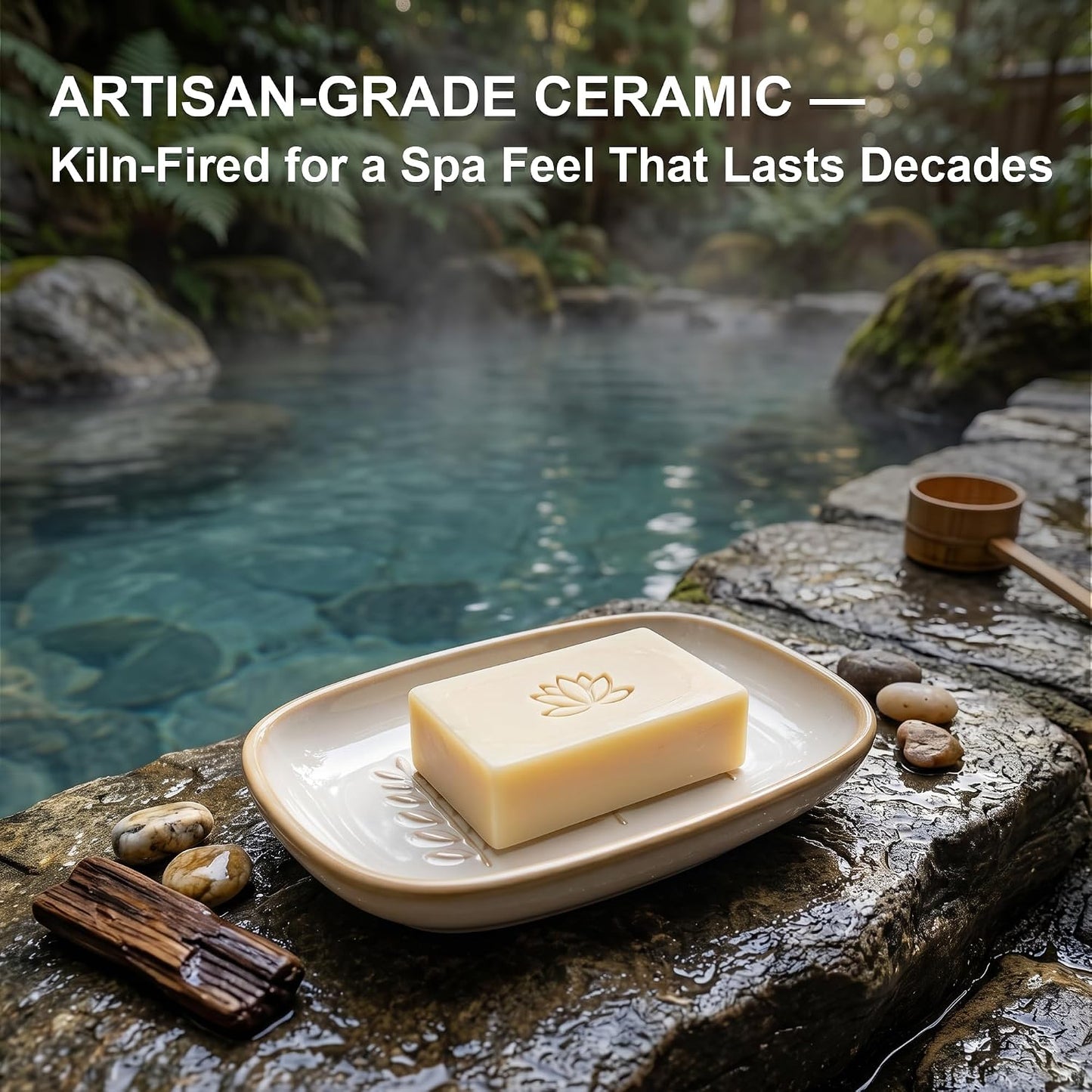 Decorative Bar Soap Tray / Warm Stone