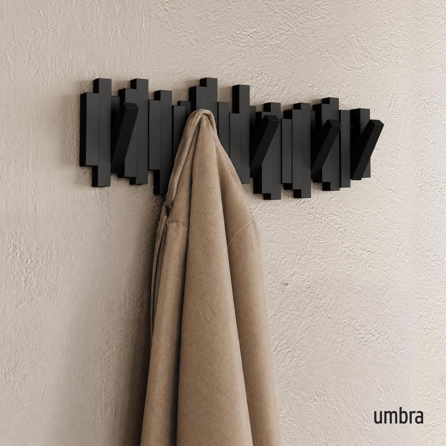 Space-Saving Storage Organizer / Black / 5-hook