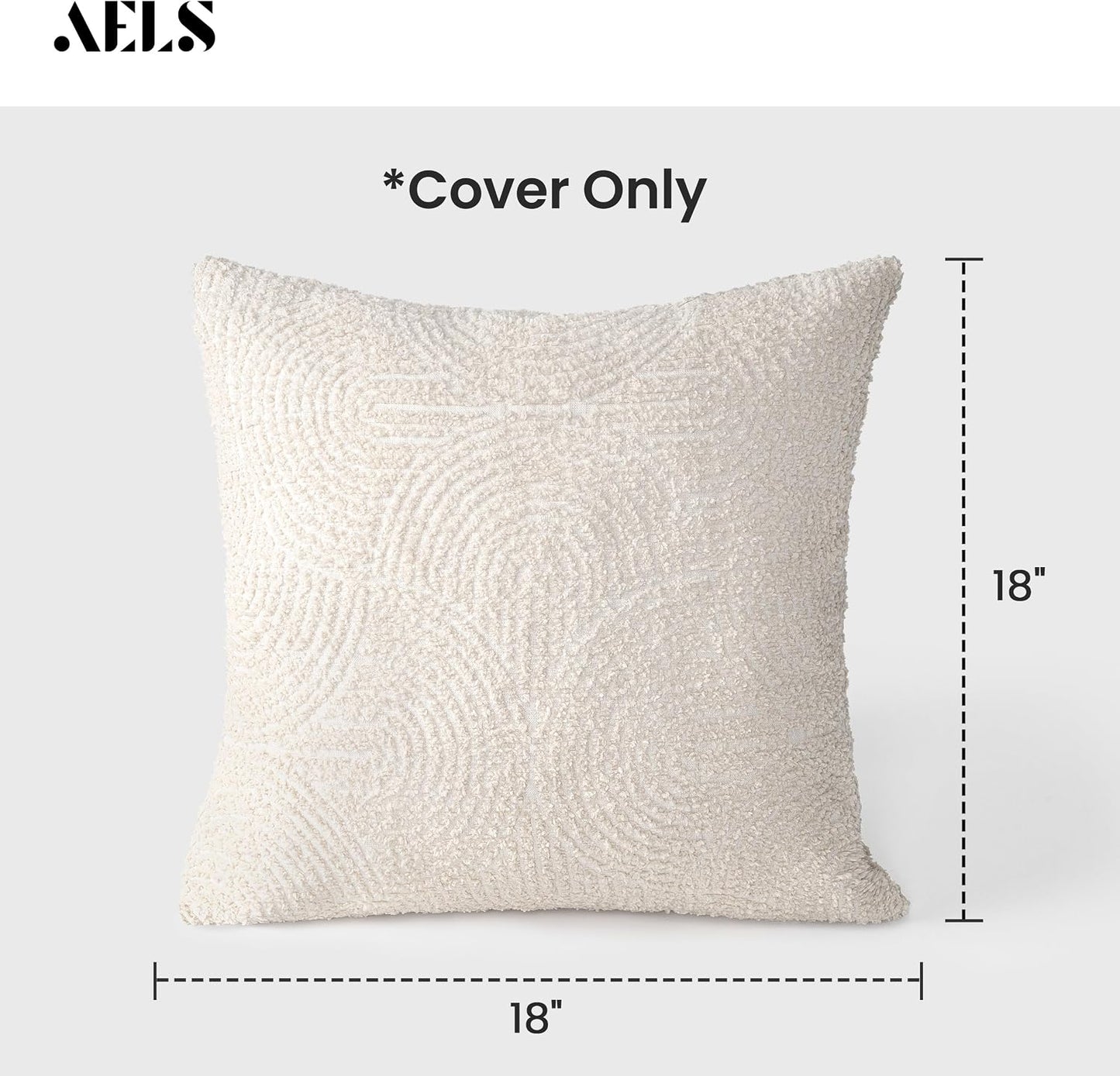 Boho Decorative Textured Throw Pillow Covers / Beige / 20 x 20 / Set of 2