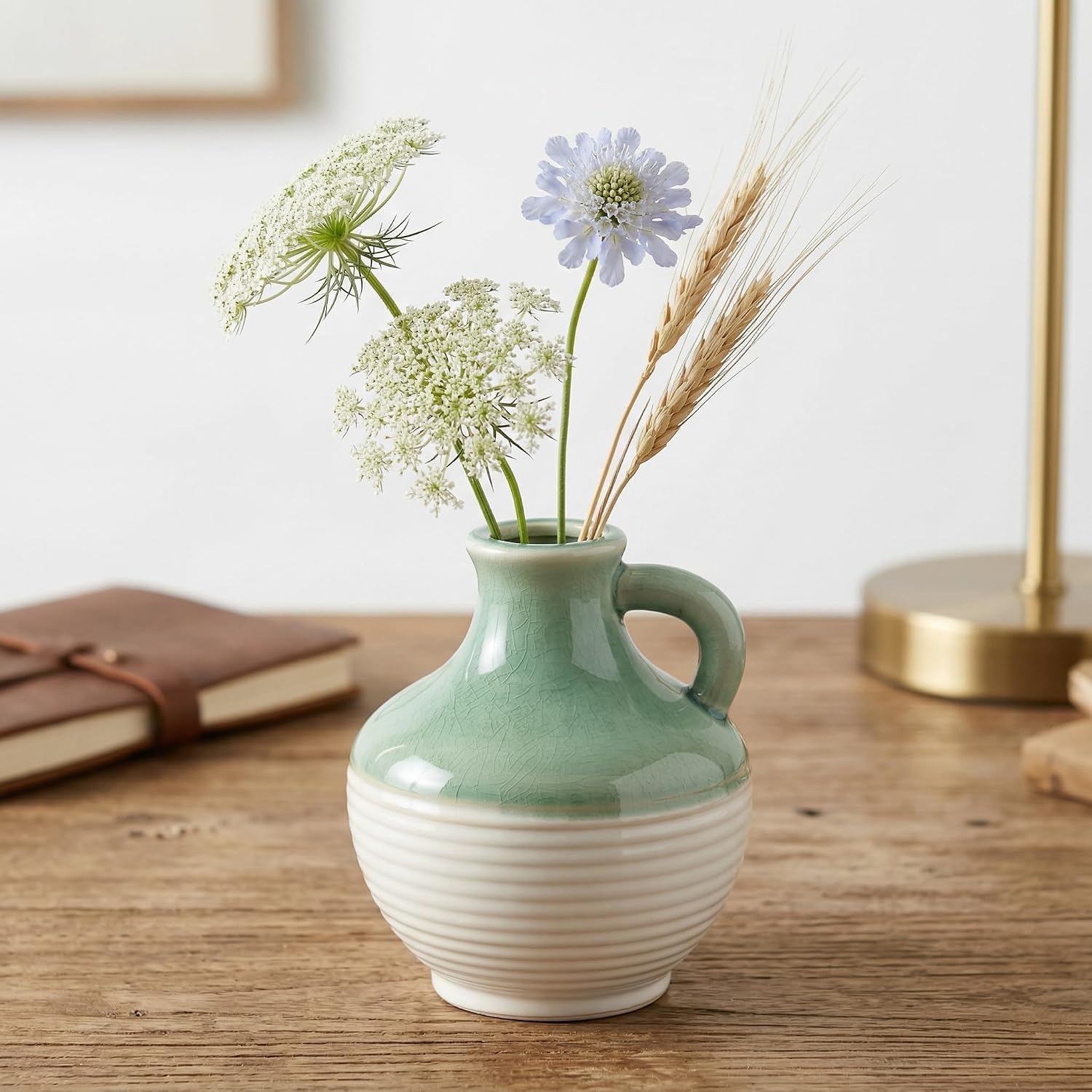 Small Ceramic Vase / 6 Inch / Mist Green