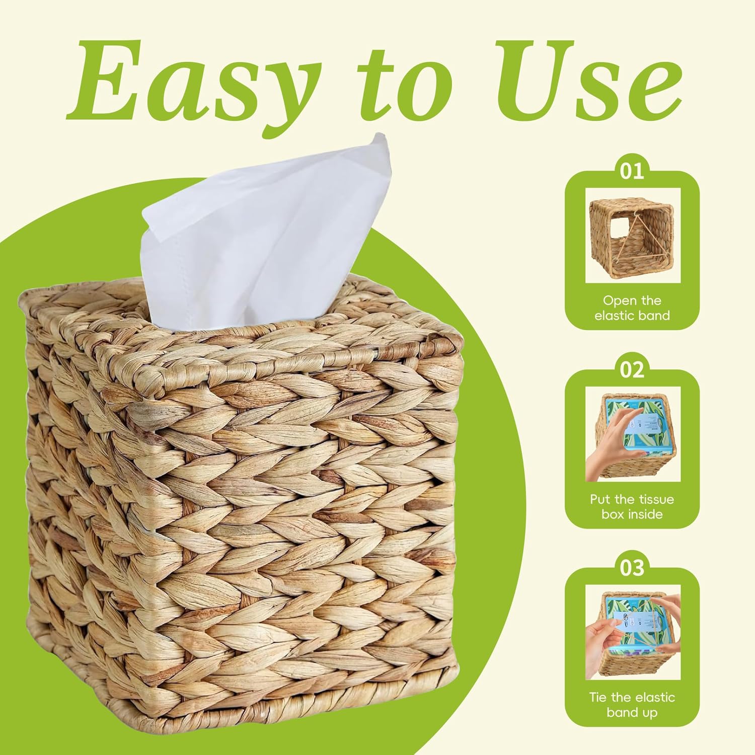 Handmade Wicker Napkin Box Holder / Natural