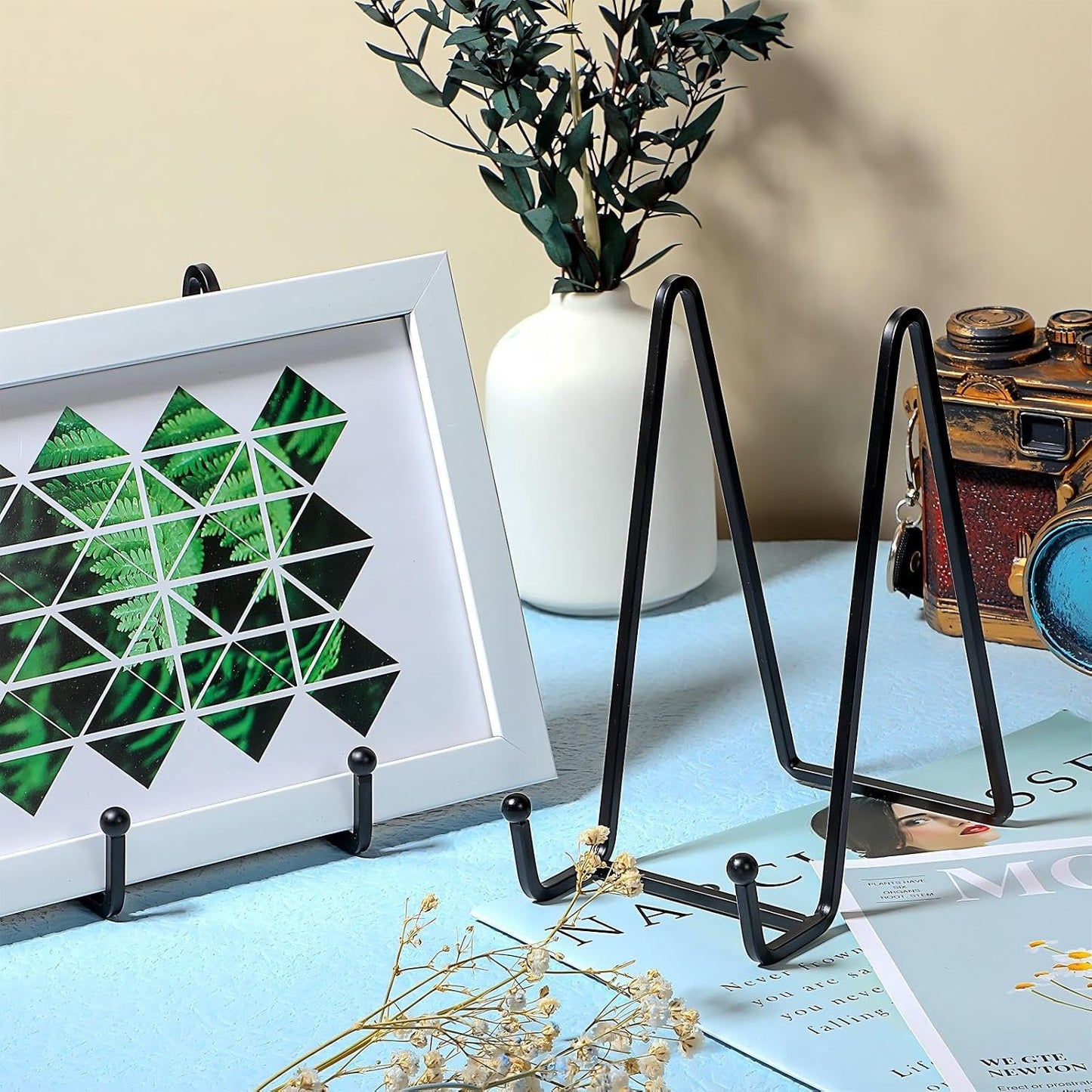 Plate Stands for Display Plate Holder Display Stands Picture Frame Holder Metal / 6 Inch / Set of 18