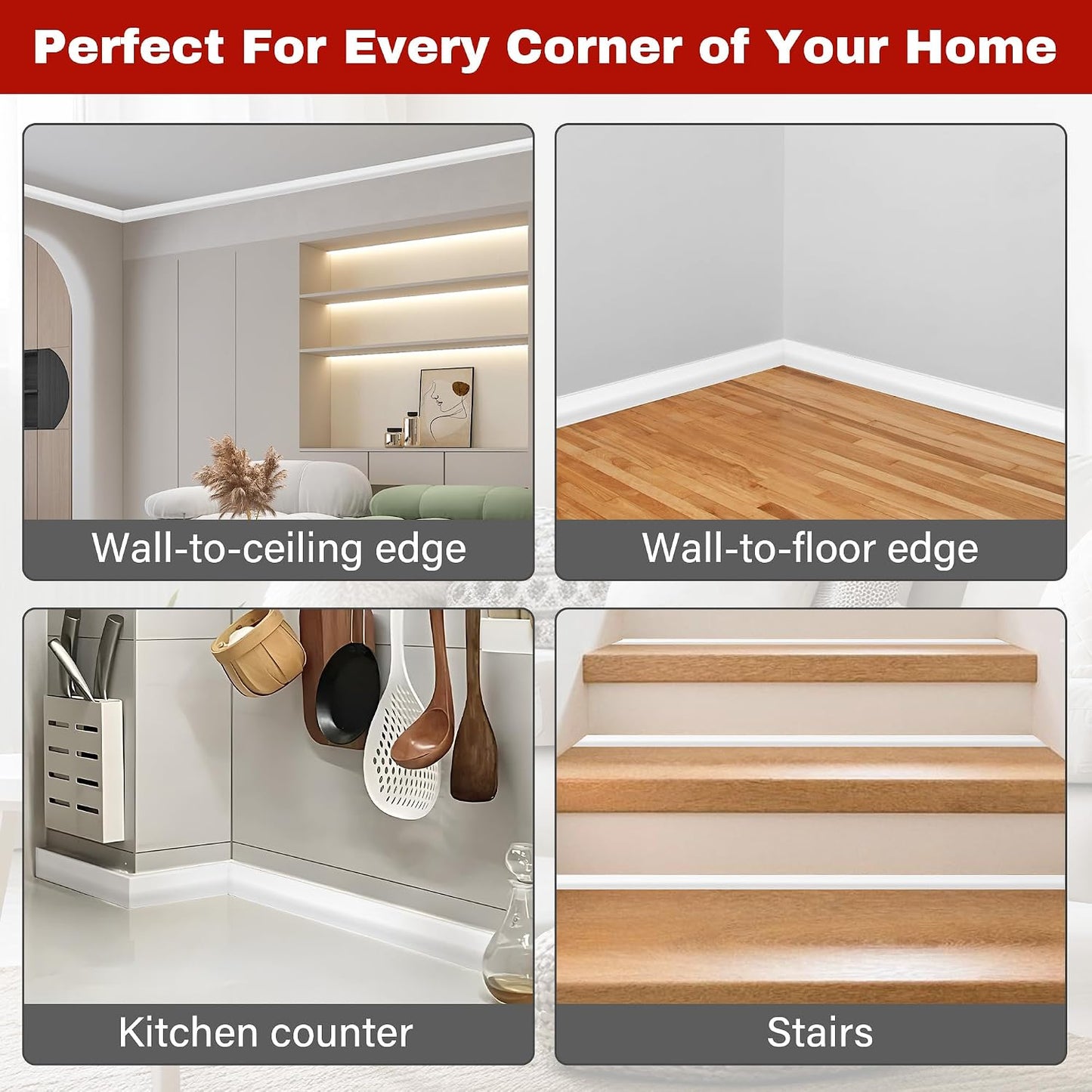 Peel and Stick Inside Corner Molding Trim