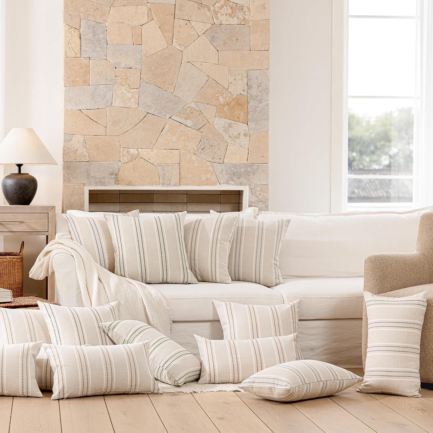 Throw Pillow Covers Pillow Covers Farmhouse Decorative Pillows Textured / Camel / 20 x 20 / Set of 2