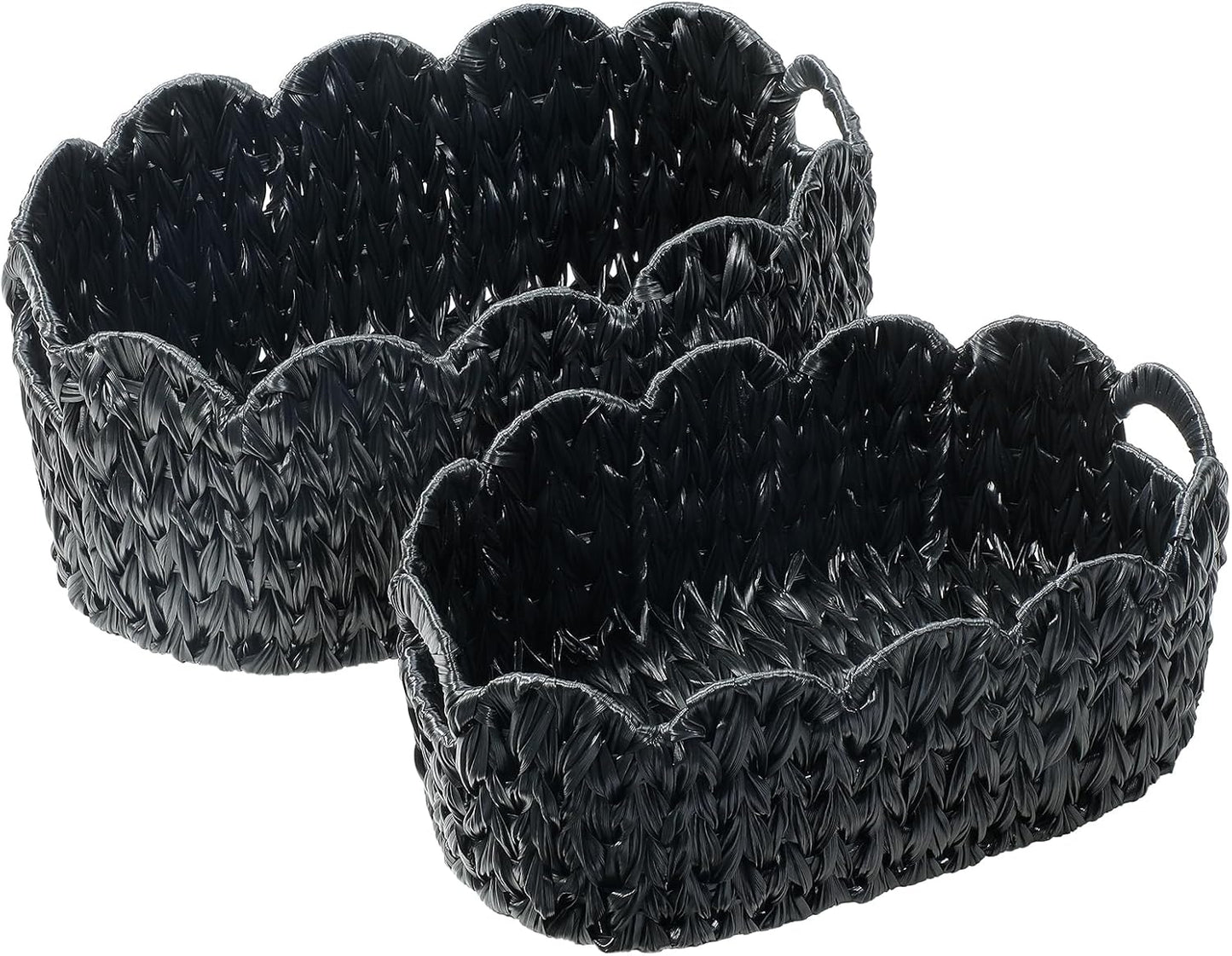 Woven Storage Baskets / Black / Set of 2