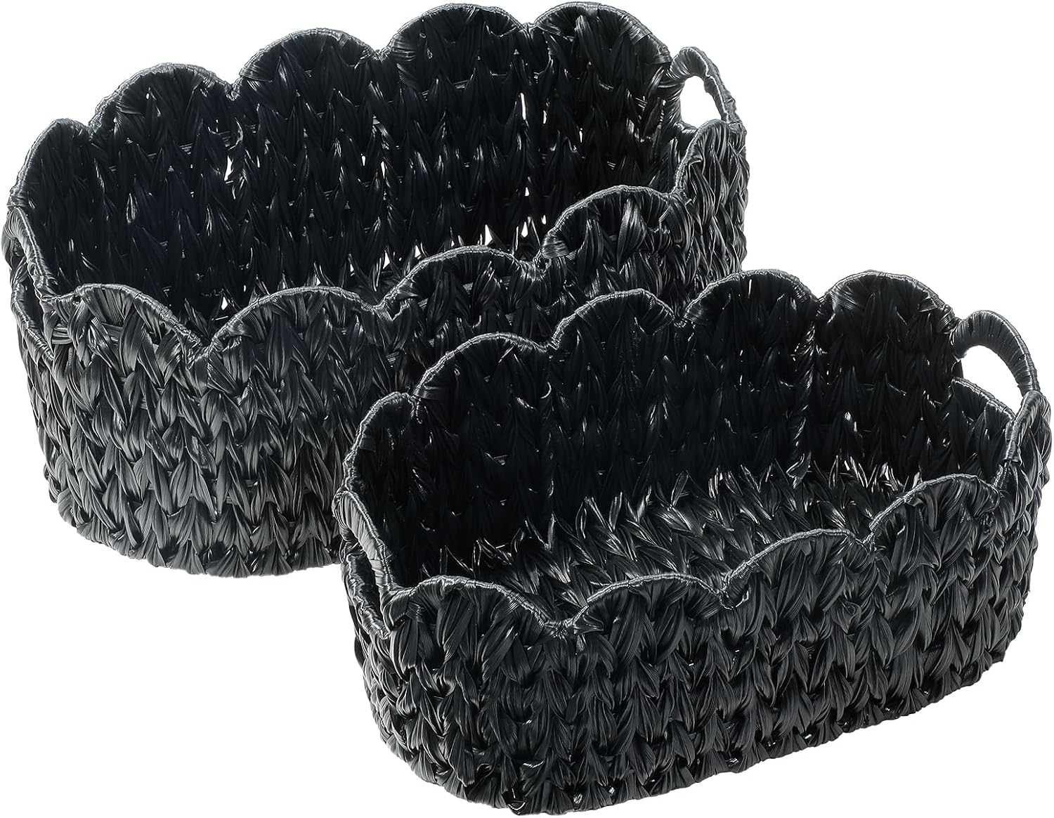 Woven Storage Baskets / Black / Set of 2