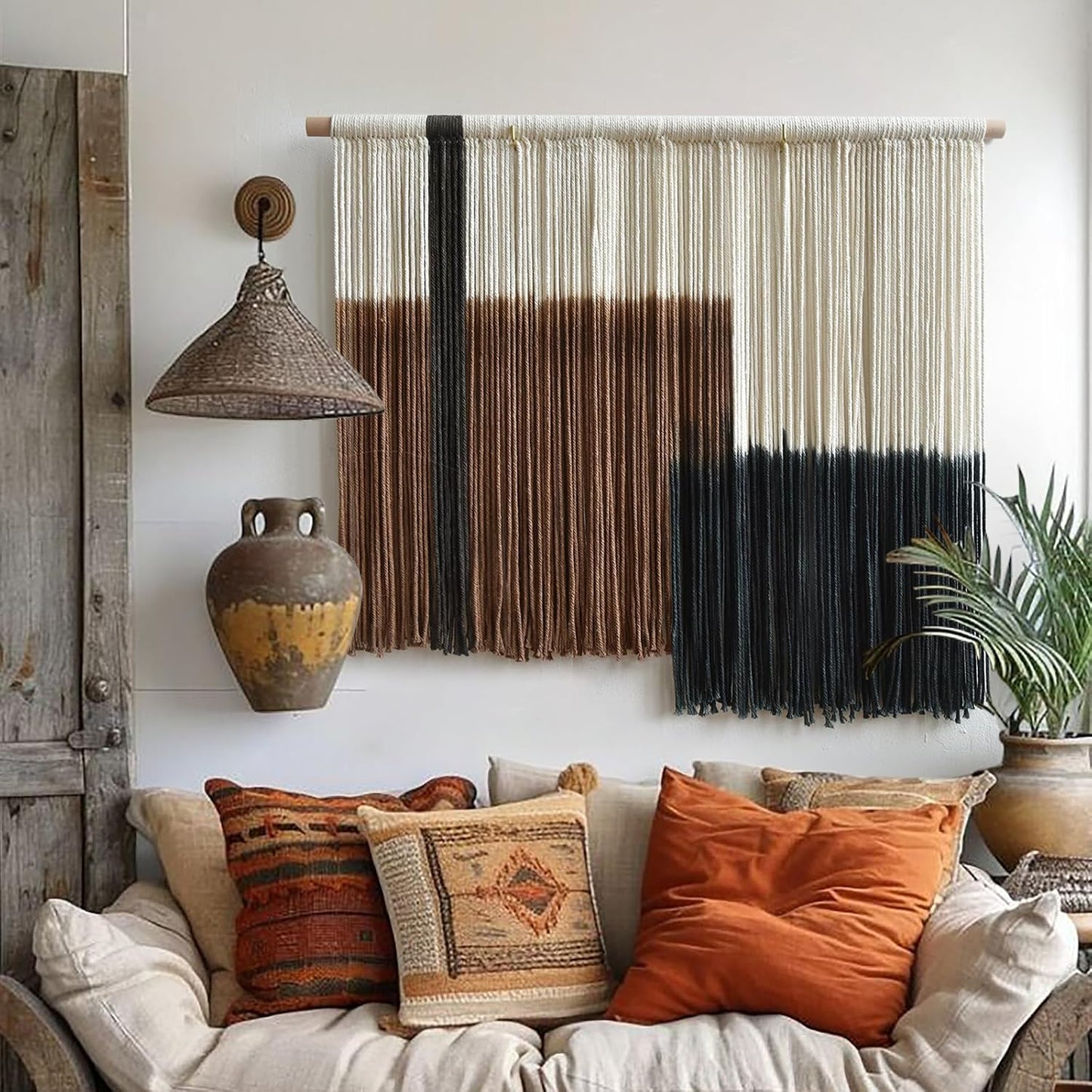 Woven Fiber Tapestry / Macrame Wall Hanging Handmade Boho Decorative Wall Art