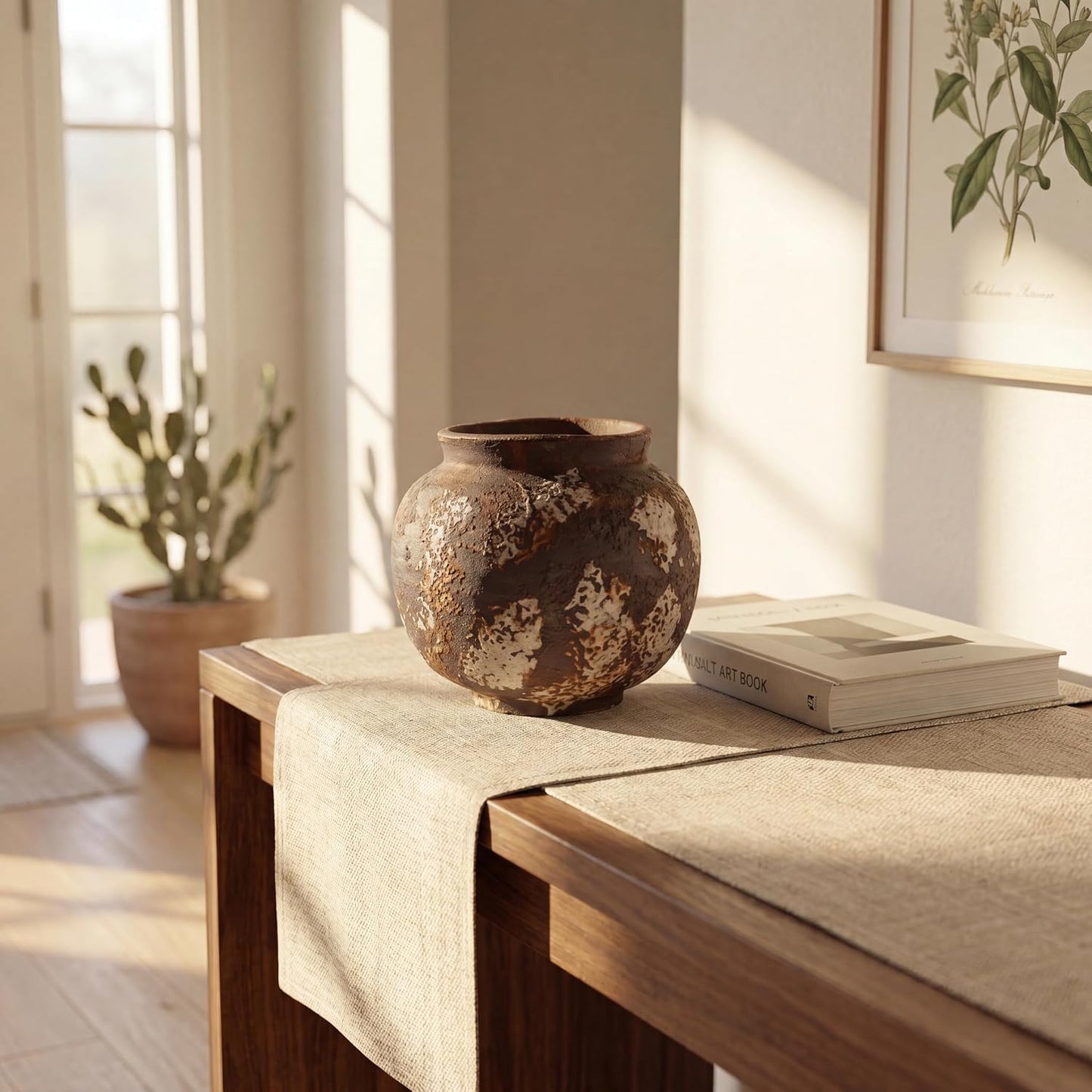 Small Round Ceramic Vase / Brown / 5.8