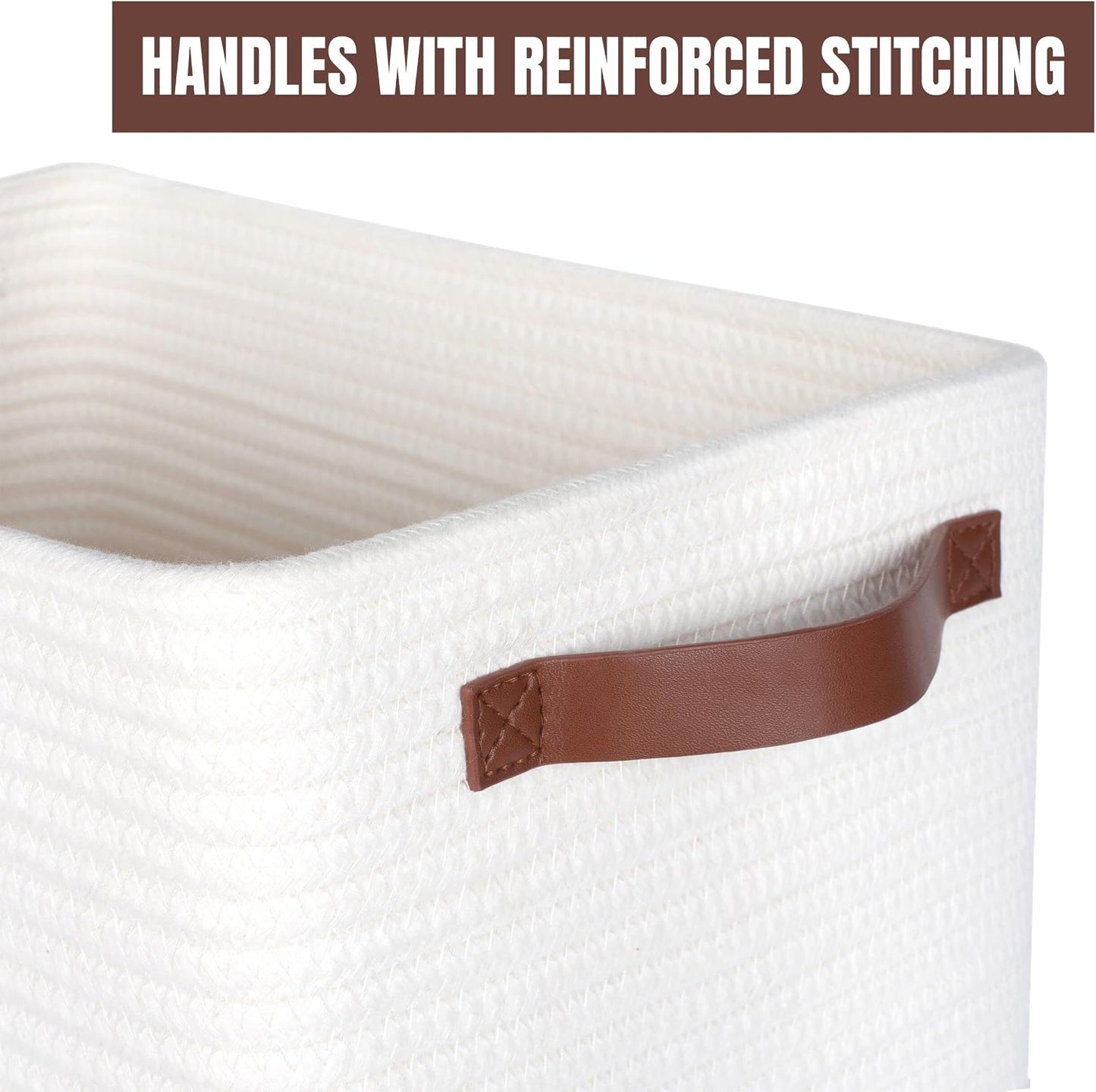 Decorative Woven Storage Baskets / Creamy White / Set of 3
