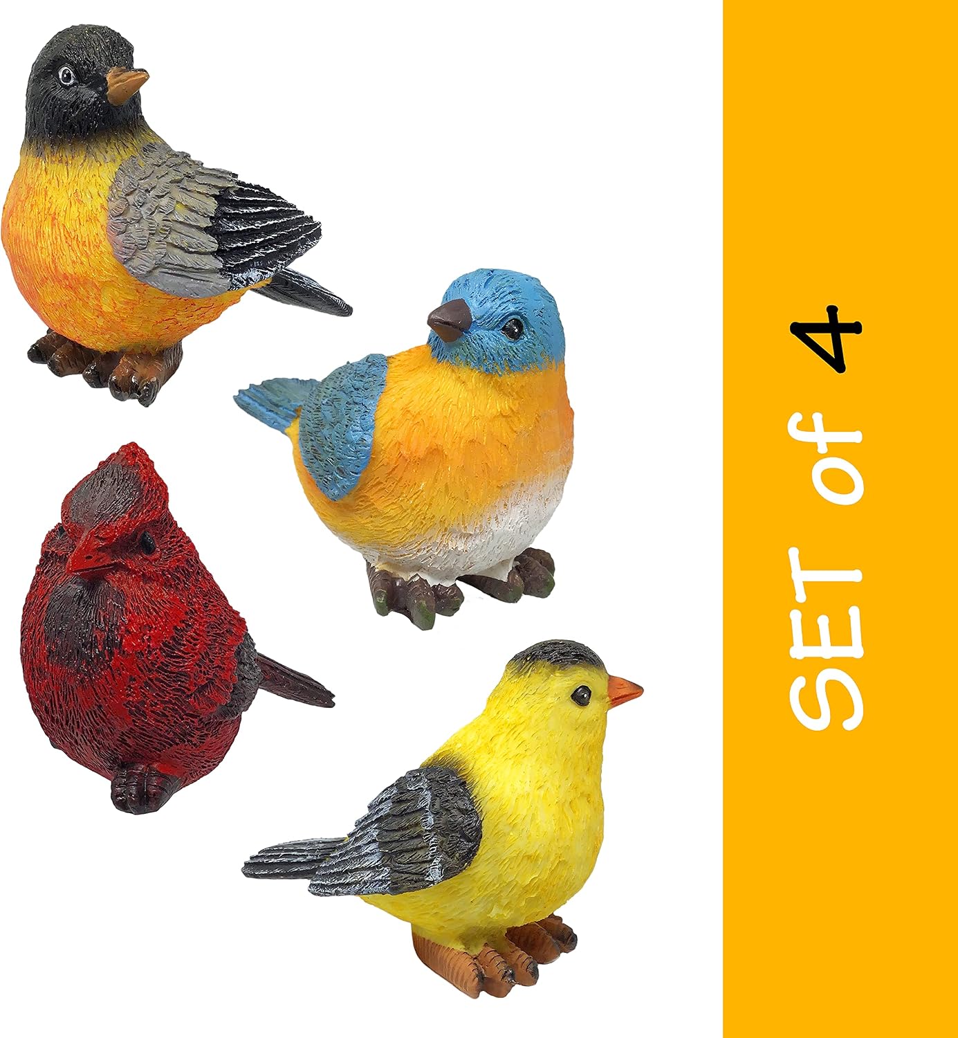 Decorative Bird Statues / Set of 4