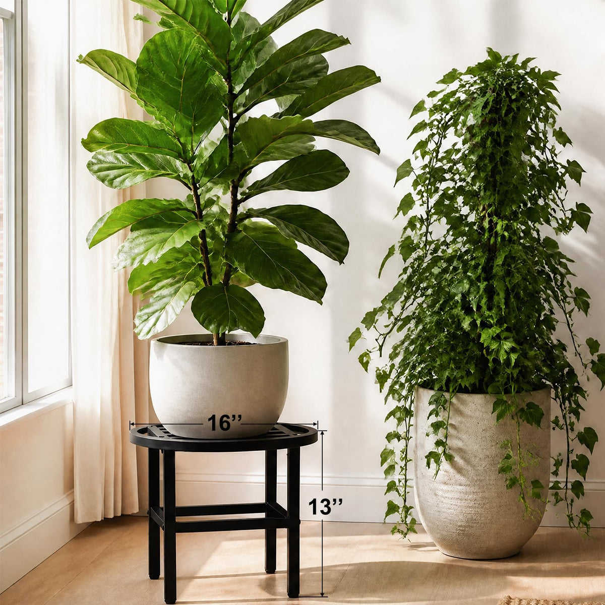 Metal Heavy Duty Plant Stand Indoor Outdoor,16 Inch Round Plant Stands Riser,Wrought Iron Pedestal Holders for Large