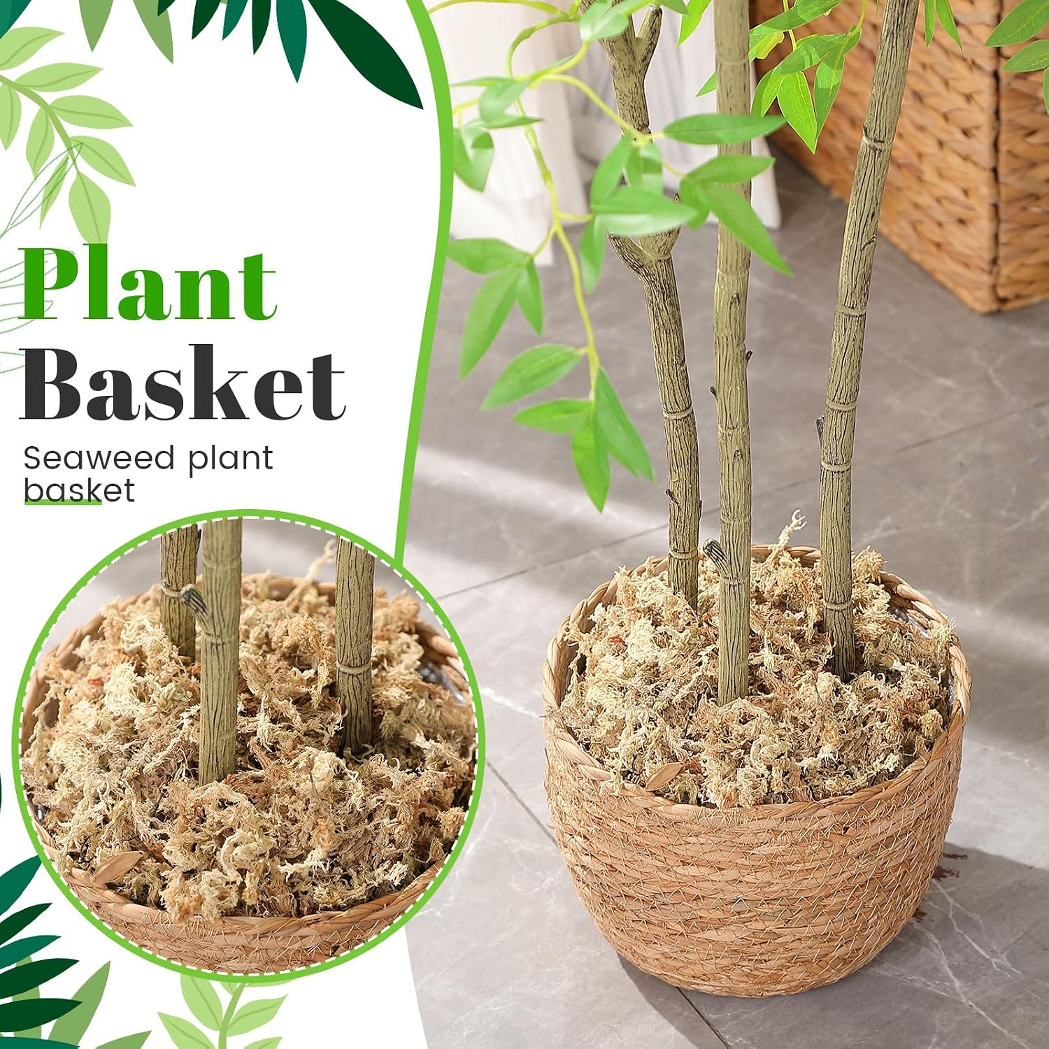 Seagrass Plant Basket Indoor / Set of 3