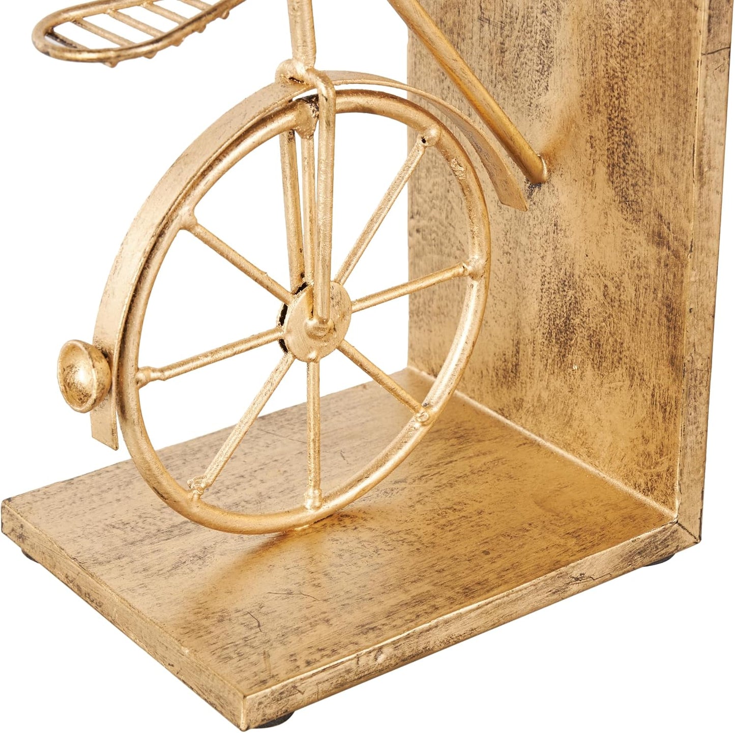 Metal Bike Decorative Bookends Non Skid Bookends / Gold / Set of 2