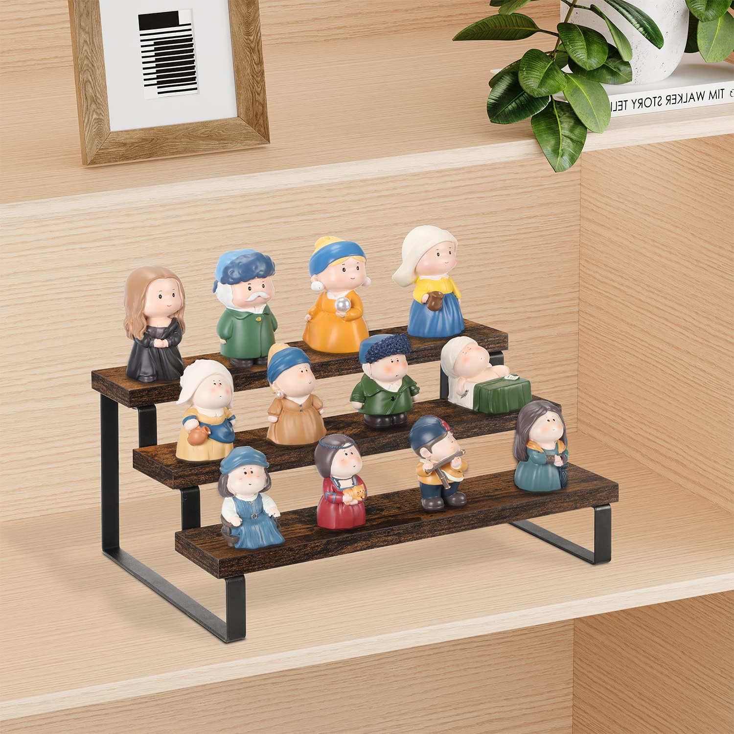 Wooden Display Riser Stand / 3 Tier,brown