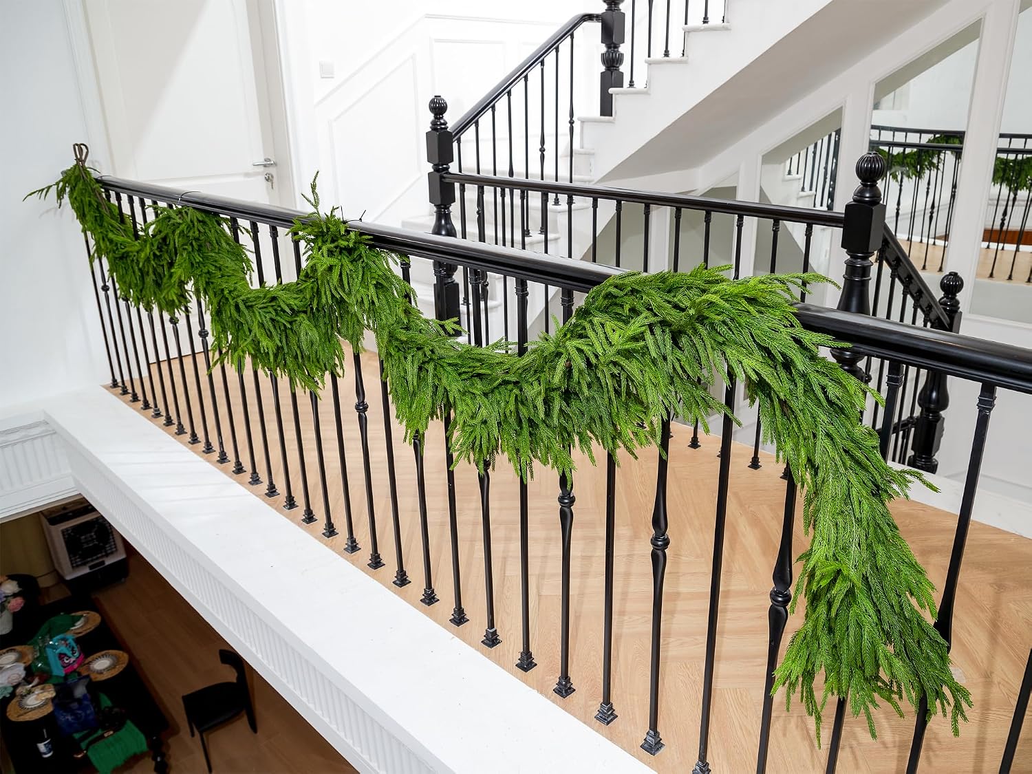15FT Extra Full Christmas Garland Norfolk Pine Garland Realistic Artificial Christmas Greenery Garland for Mantle